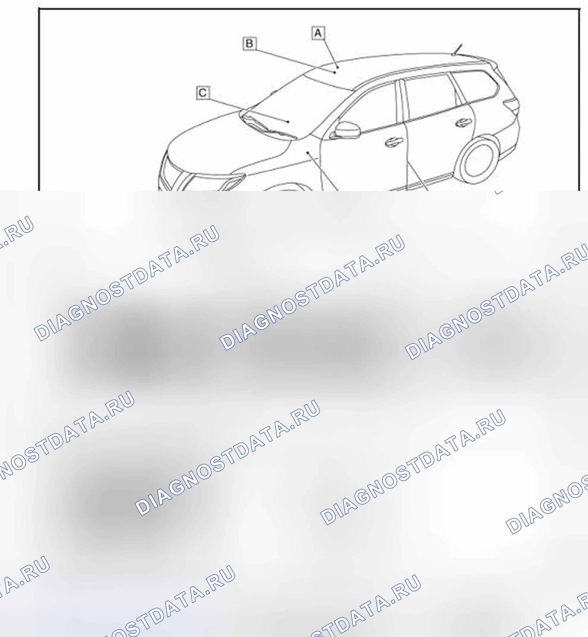 Рис. 157: MOONROOF: Расположение компонентов. Nissan Rogue II