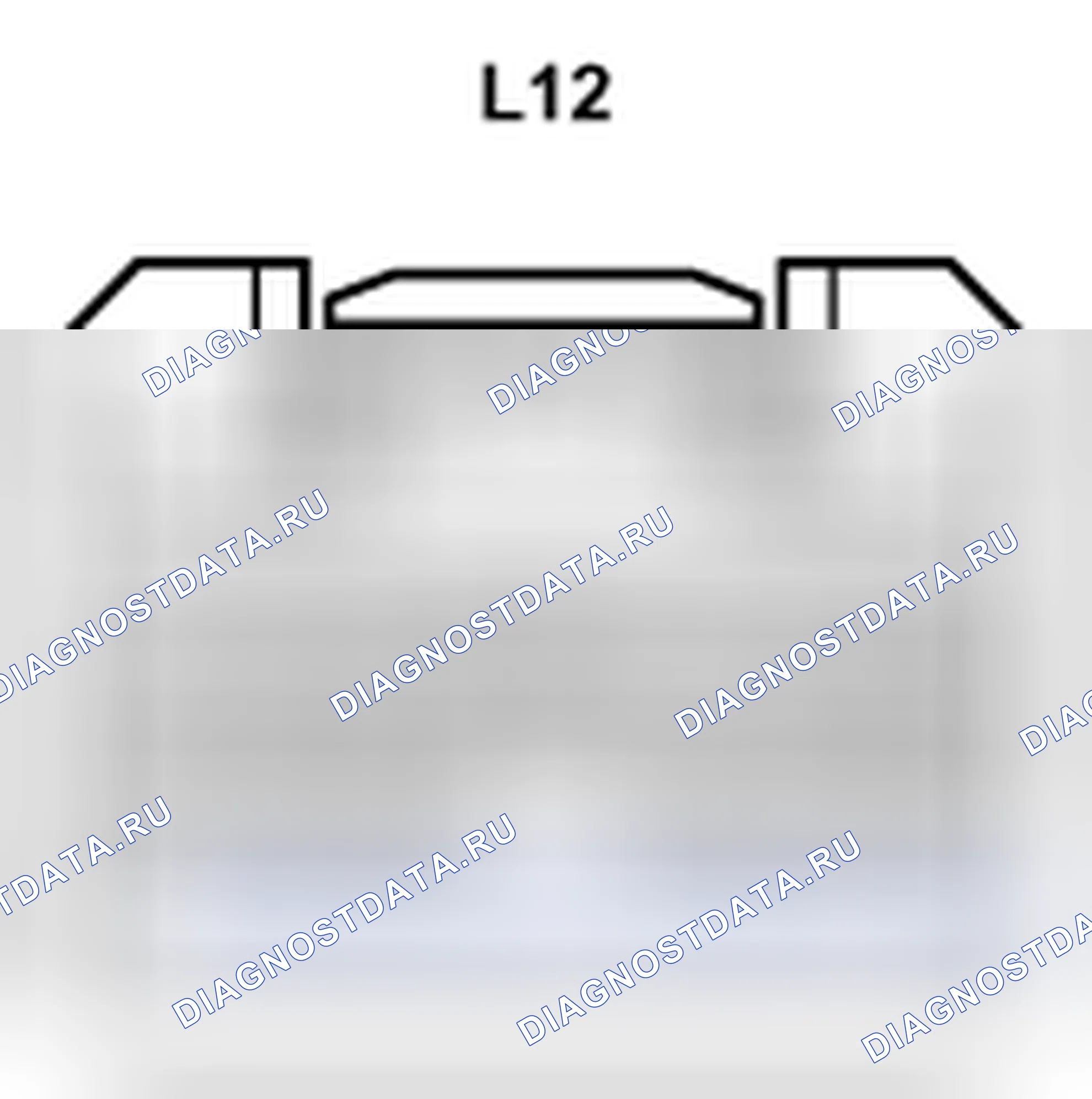 Рис. 519: Вид с торца разъема ЭБУ основного корпуса (L12). Lexus LS IV