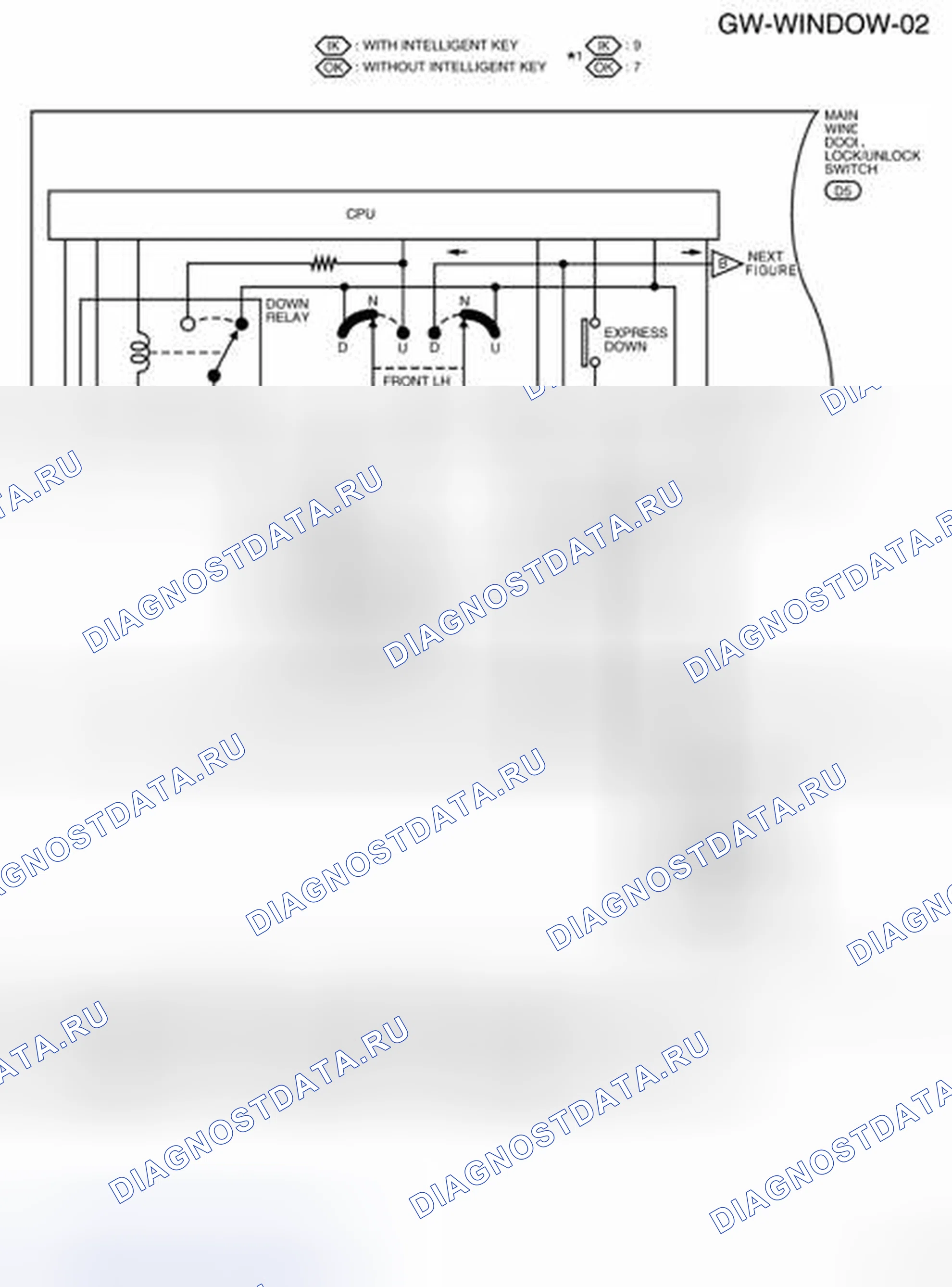 Рис. 25: электросхема - Gw-стекло-02. Nissan Sentra B16