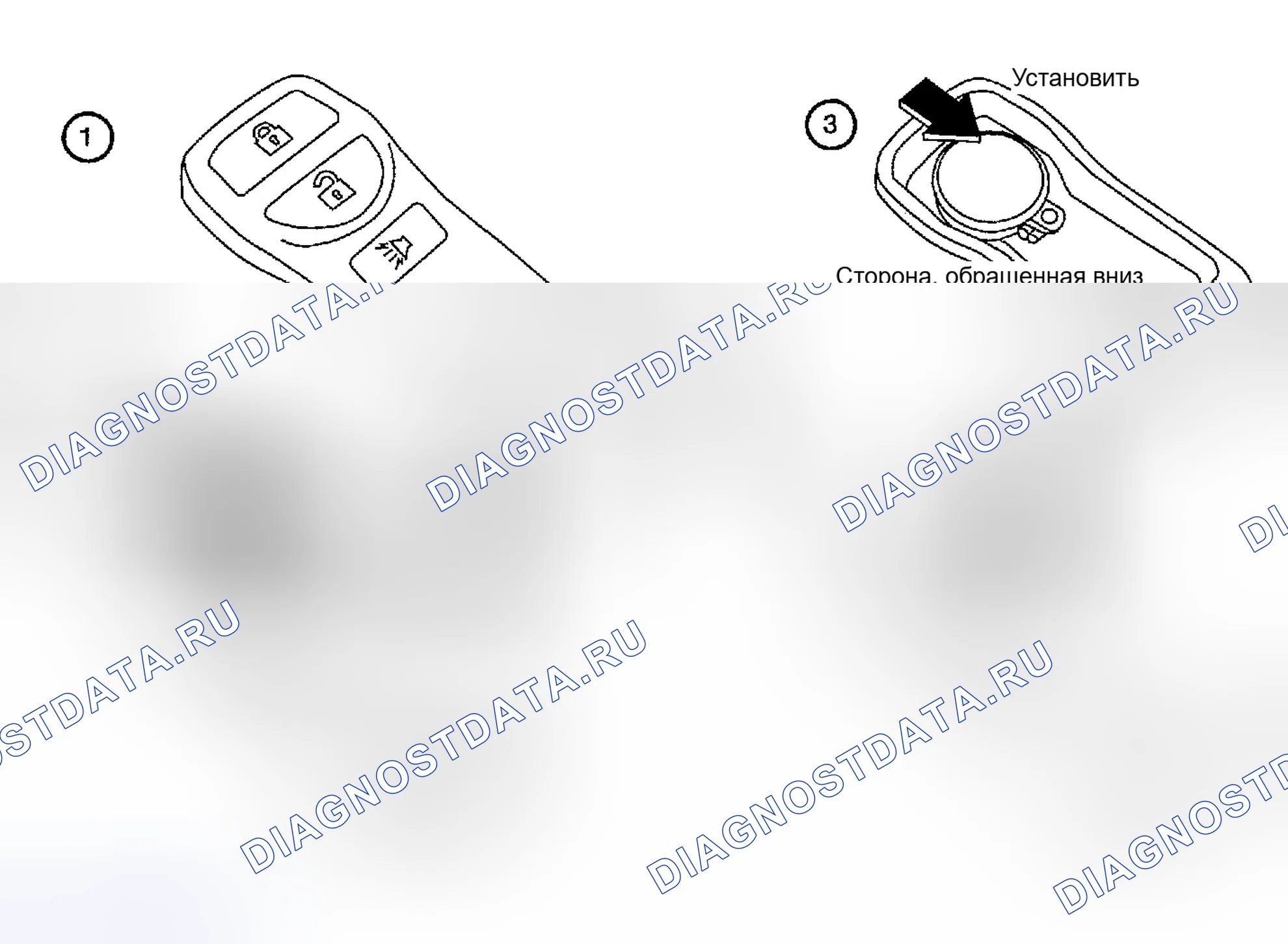 Рис. 130: Замена батареи Keyfob. Honda Odyssey (North America) I