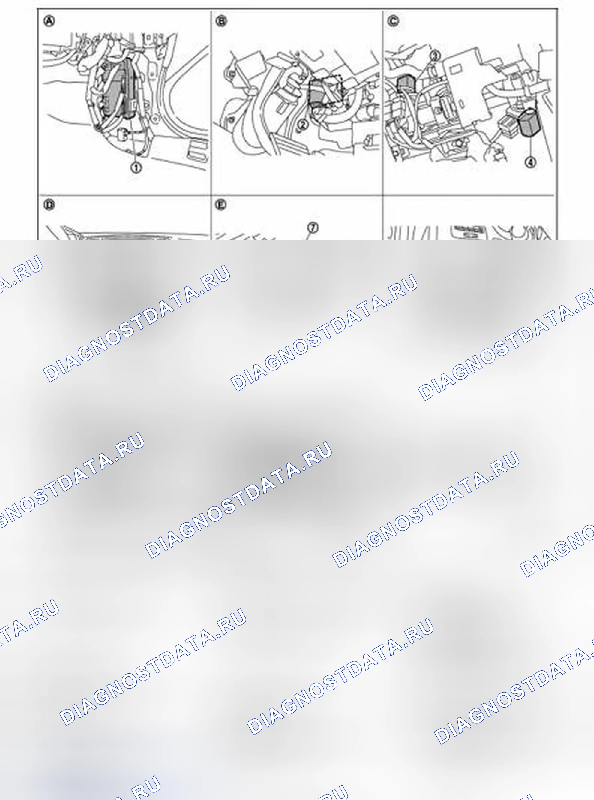 Рис. 22: ФУНКЦИЯ ПОМОЩИ ПРИ ВЫХОДЕ: Расположение компонентов. Infiniti FX35 II