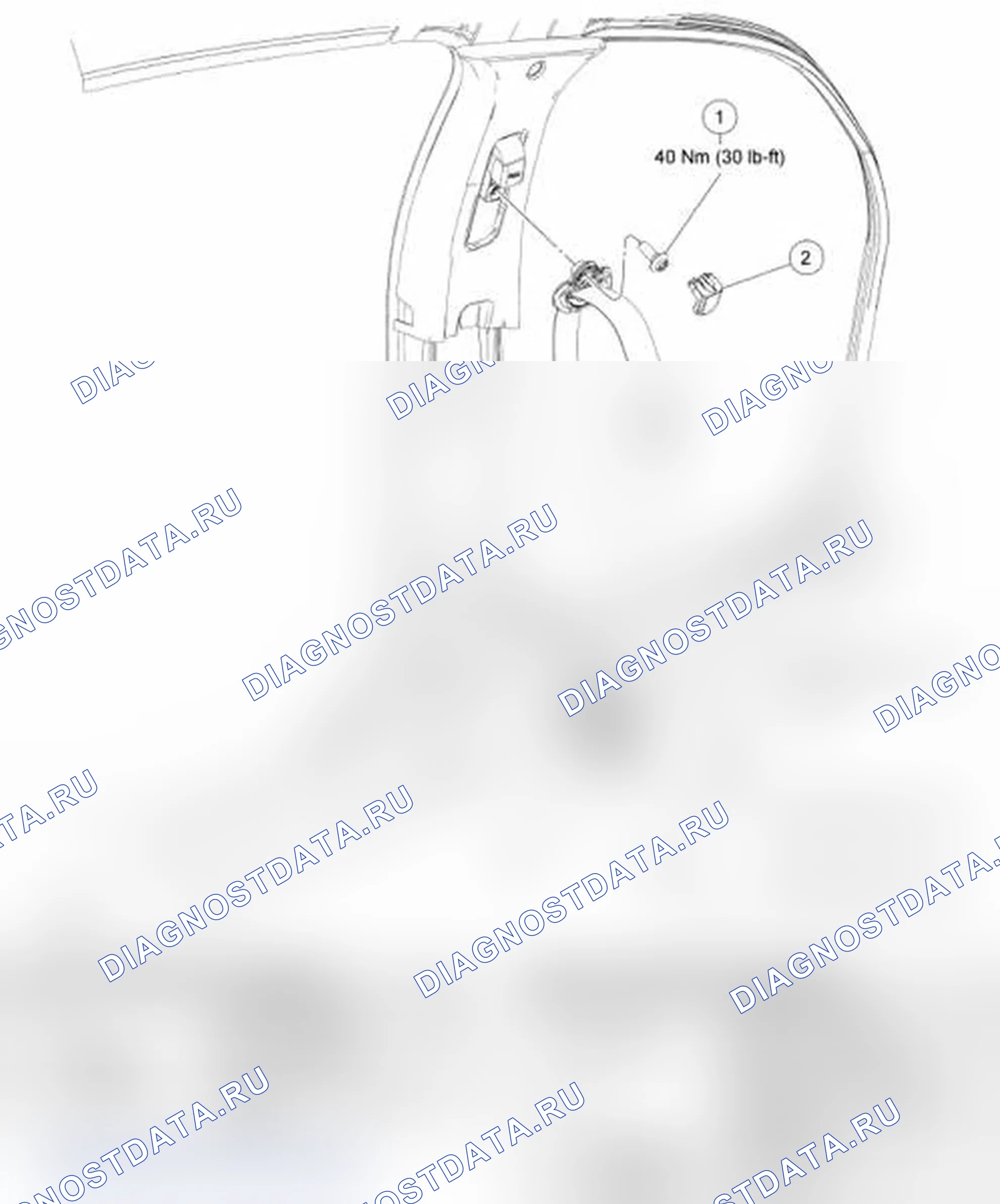 Рис. 6: Втягивающее устройство ремня безопасности и устройство предварительного натяжения. Lincoln Zephyr US
