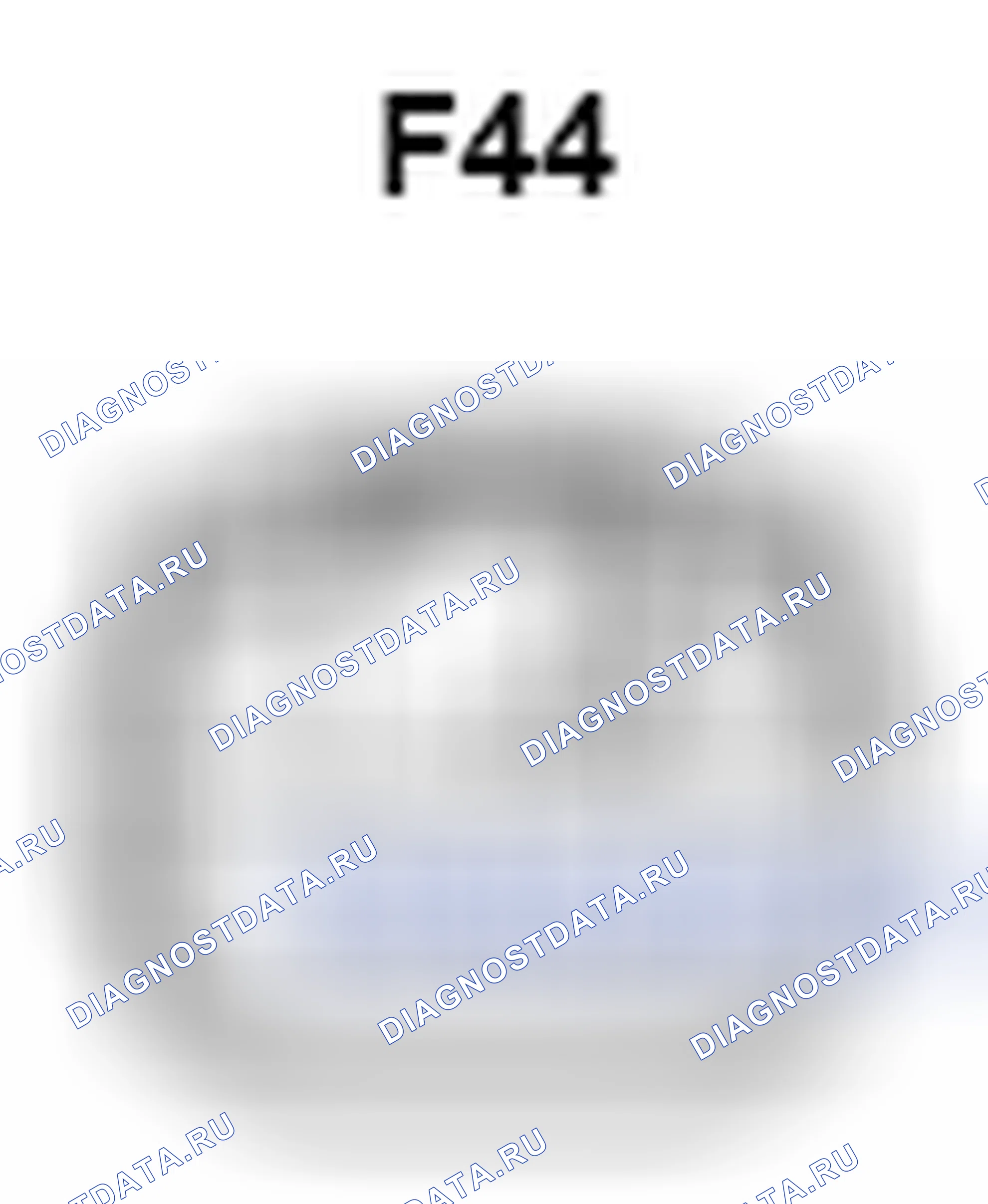 Рис. 578: Вид с торца разъема узла навигационного приемника (F44). Toyota Camry XV40 рестайлинг