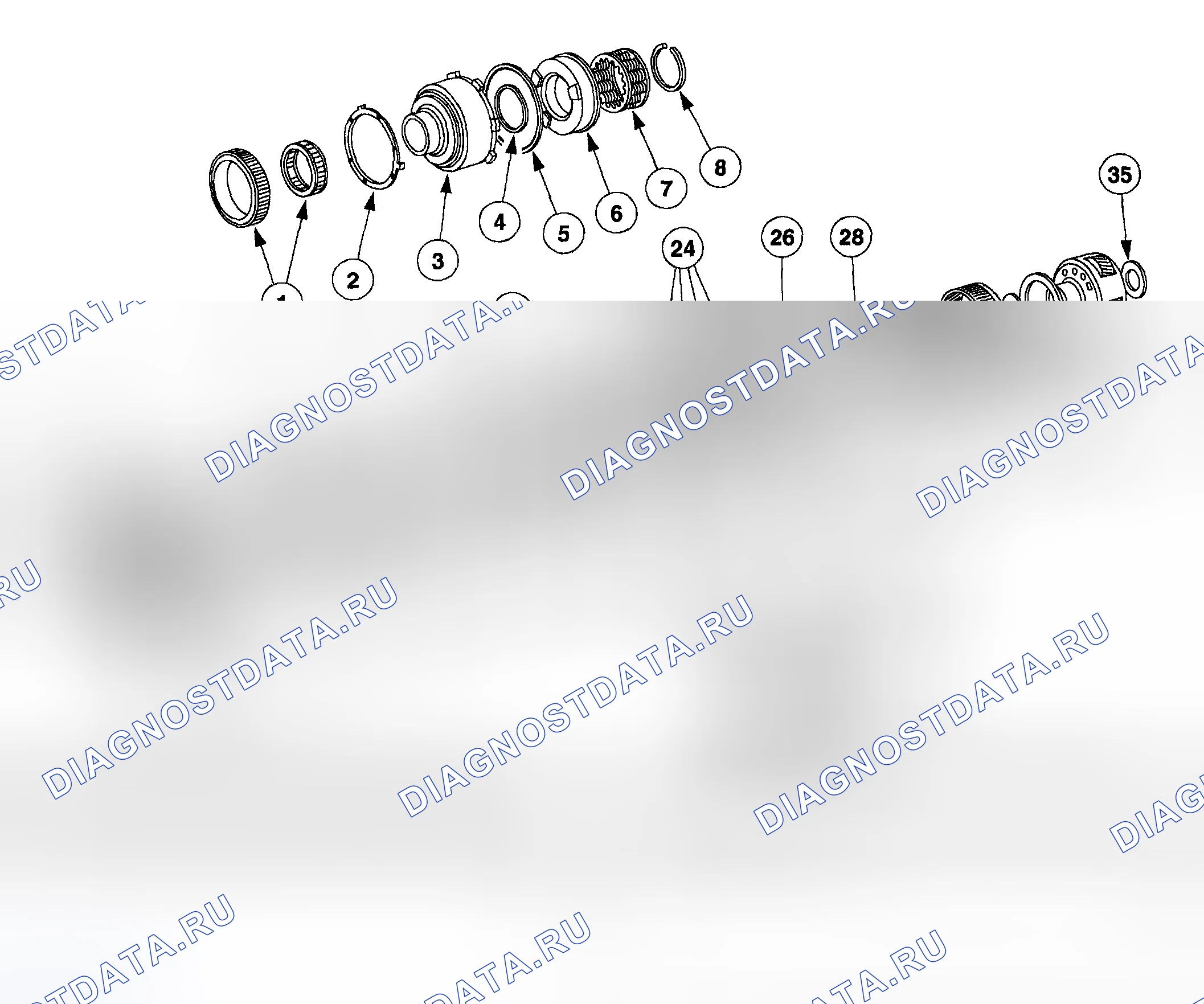 Рис. 1438: СИСТЕМА ПЕРЕДНЕГО ПРИВОДА. Ford Pickup F250 Super Duty I