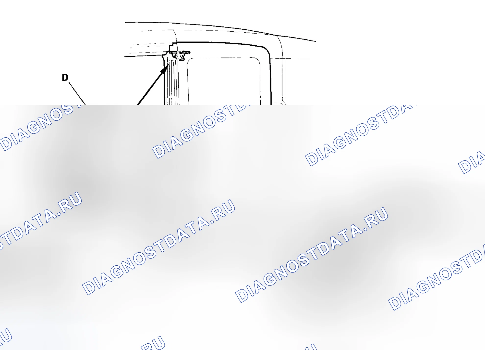 Рис. 13: Регулировка бойка задней двери. Honda Element YH2