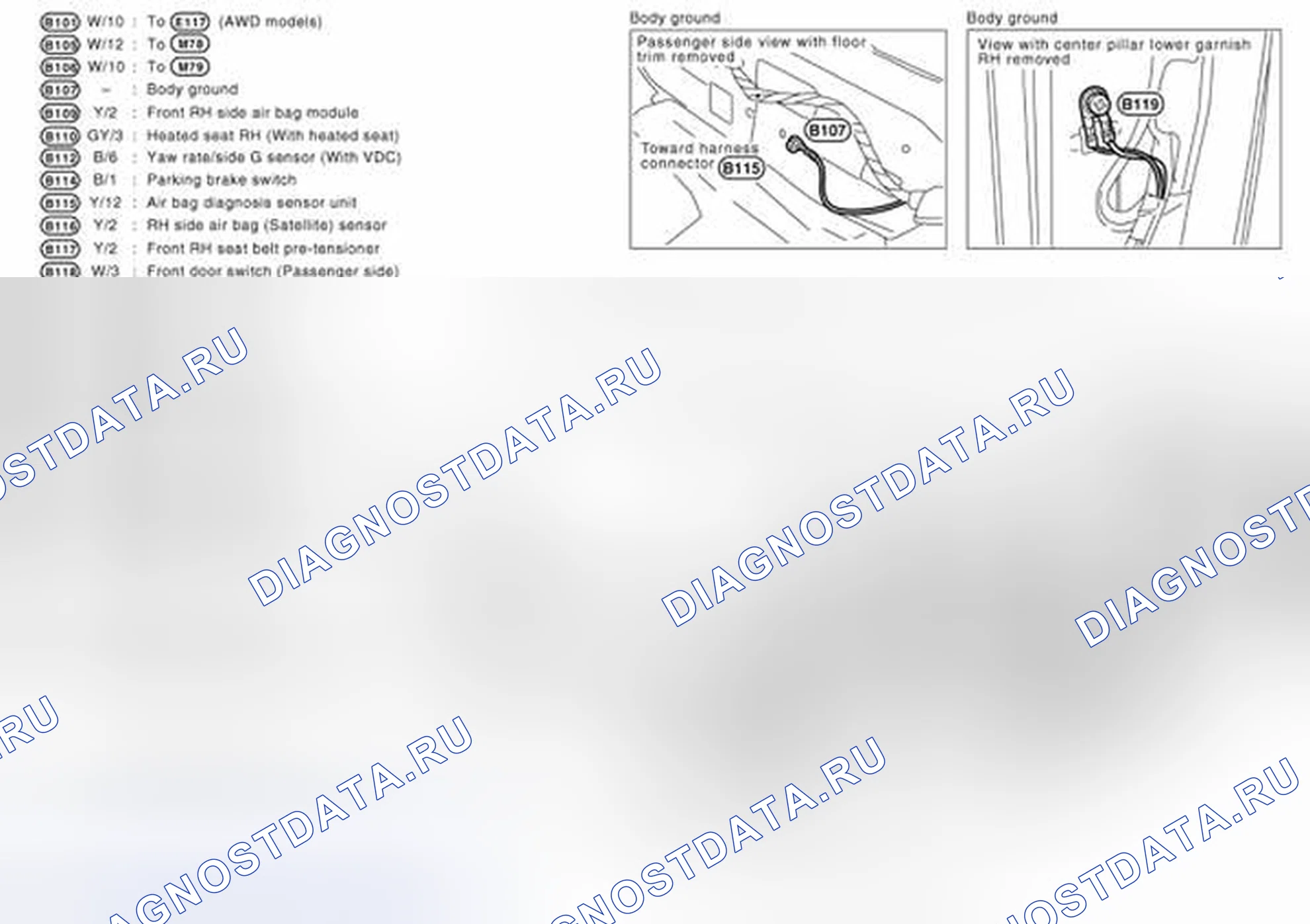 Рис. 41: ЖГУТ КУЗОВА № 2. Nissan X-Trail I