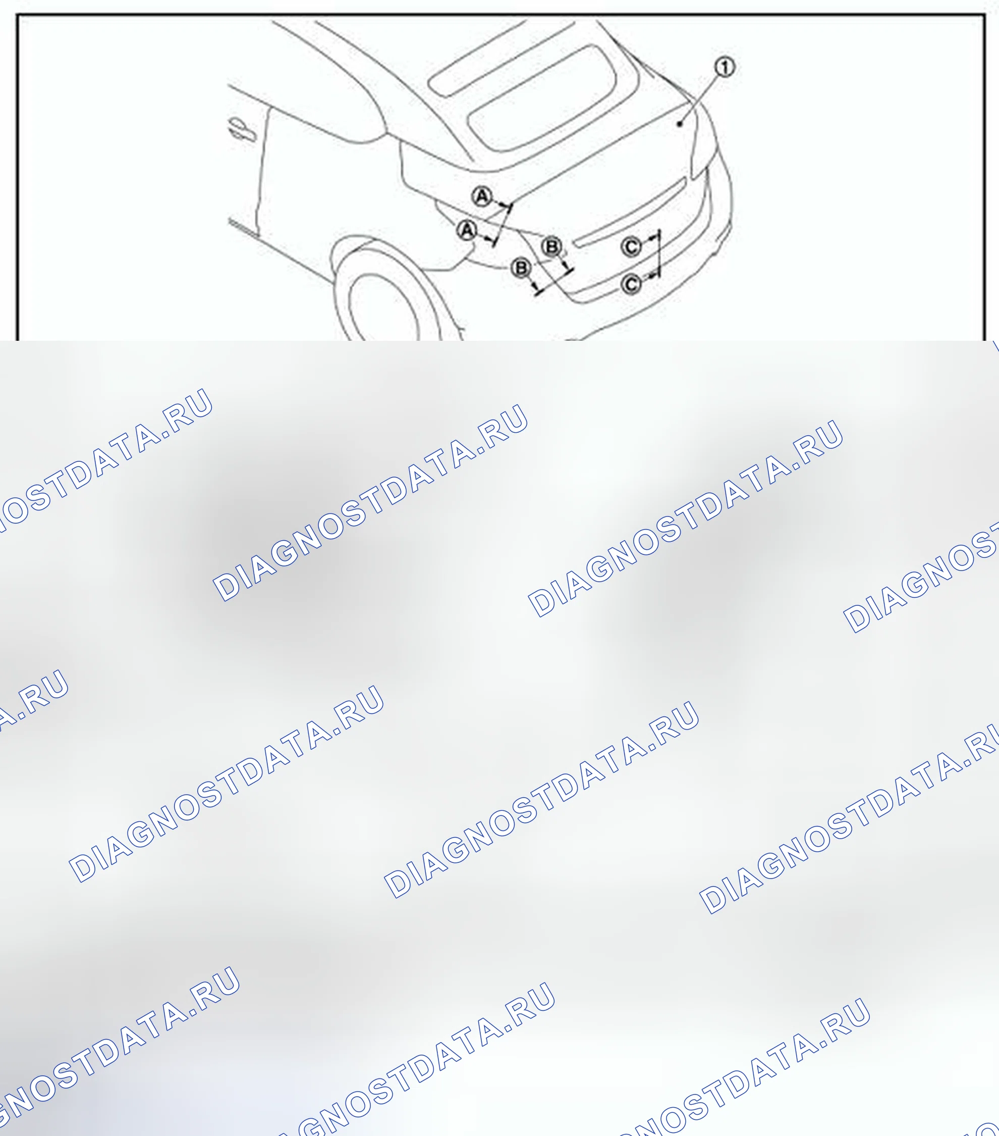 Рис. 109: УЗЕЛ КРЫШКИ БАГАЖНИКА: Регулировка. Nissan Murano Z51 рестайлинг 2