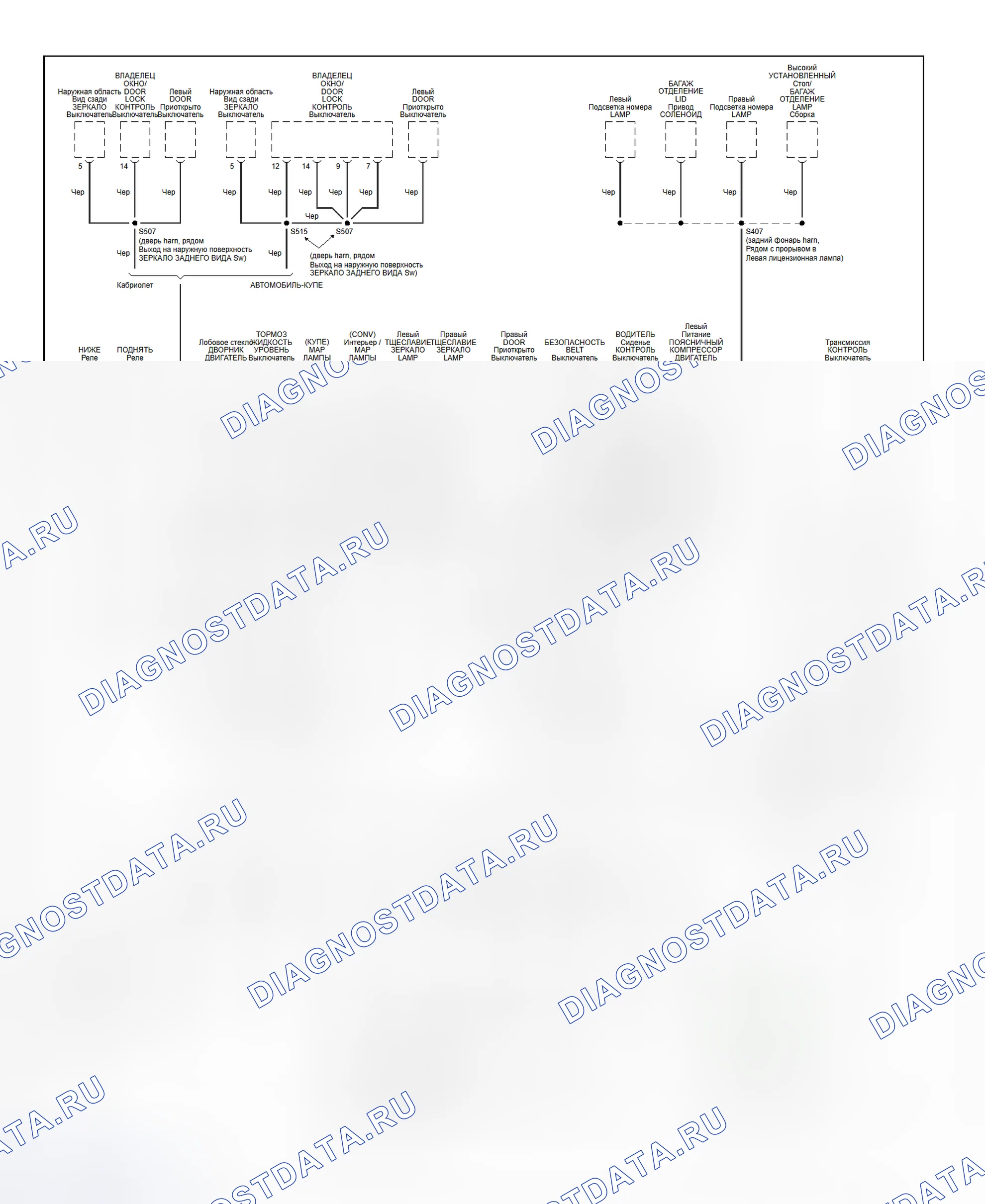 Рис. 115: Схема разводки массы (Mustang - 2 из 2). Hyundai Porter II