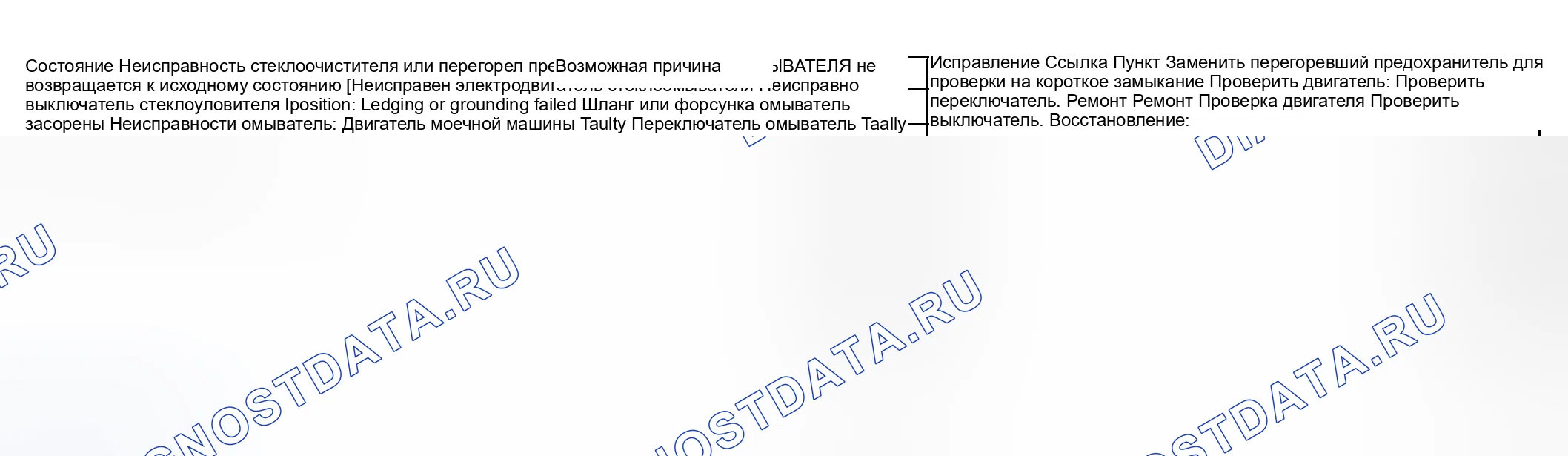 Рис. 3: ДИАГНОСТИКА СИМПТОМОВ СТЕКЛООЧИСТИТЕЛЯ И МОЕЧНОЙ МАШИНЫ (СПЕРЕДИ и СЗАДИ). Suzuki Vitara I