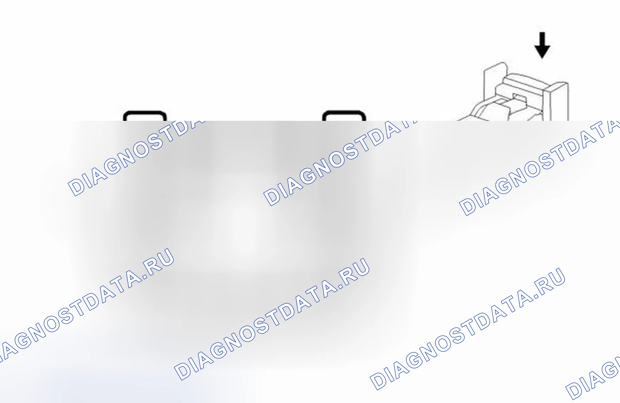 Рис. 316: Вид с торца разъема датчика тока гибридной / Ev-батареи B30 (HP6). Chevrolet Malibu VIII рестайлинг