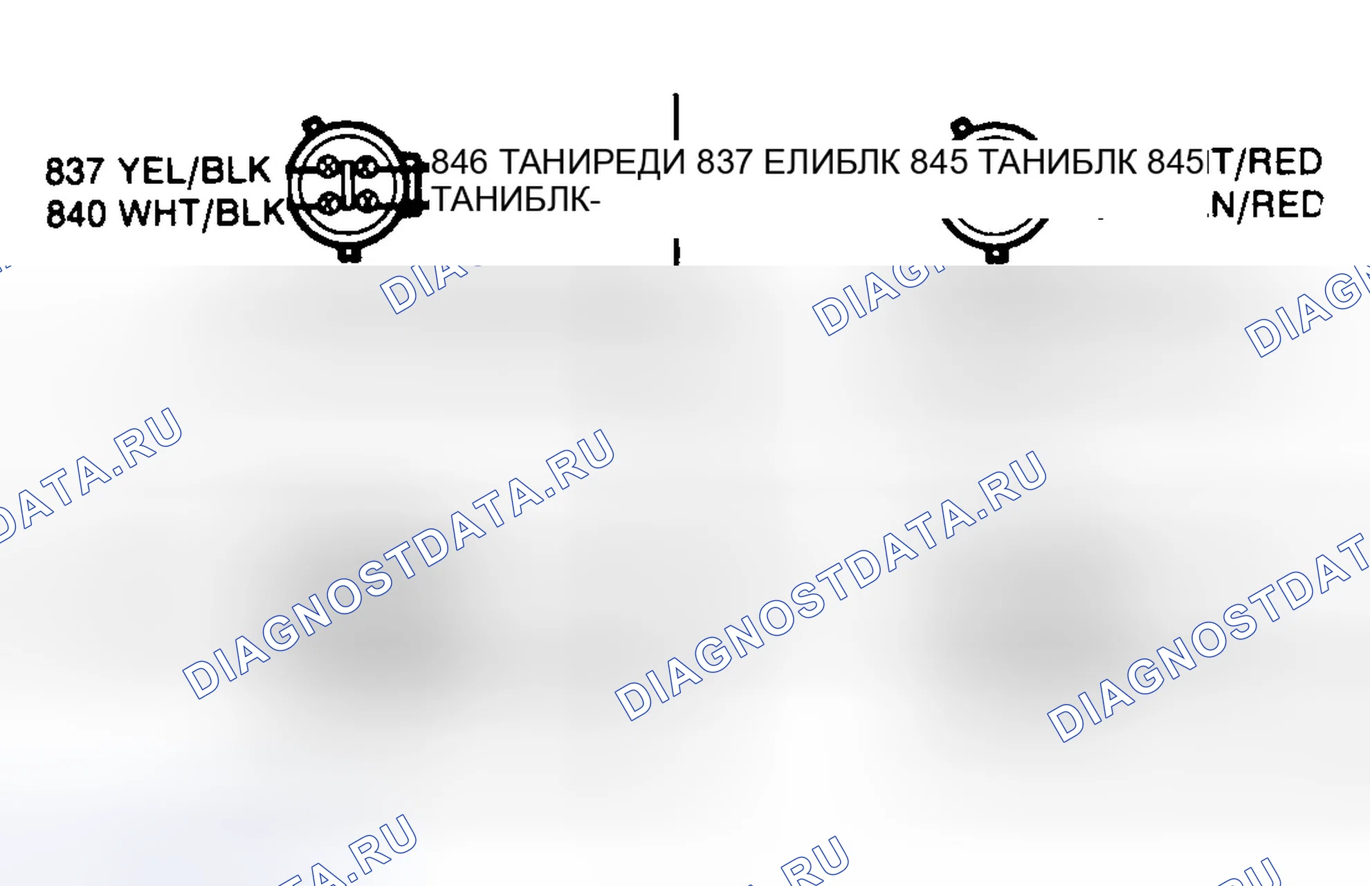 Рис. 8: Схема расположения разъемов привода. Ford Thunderbird X