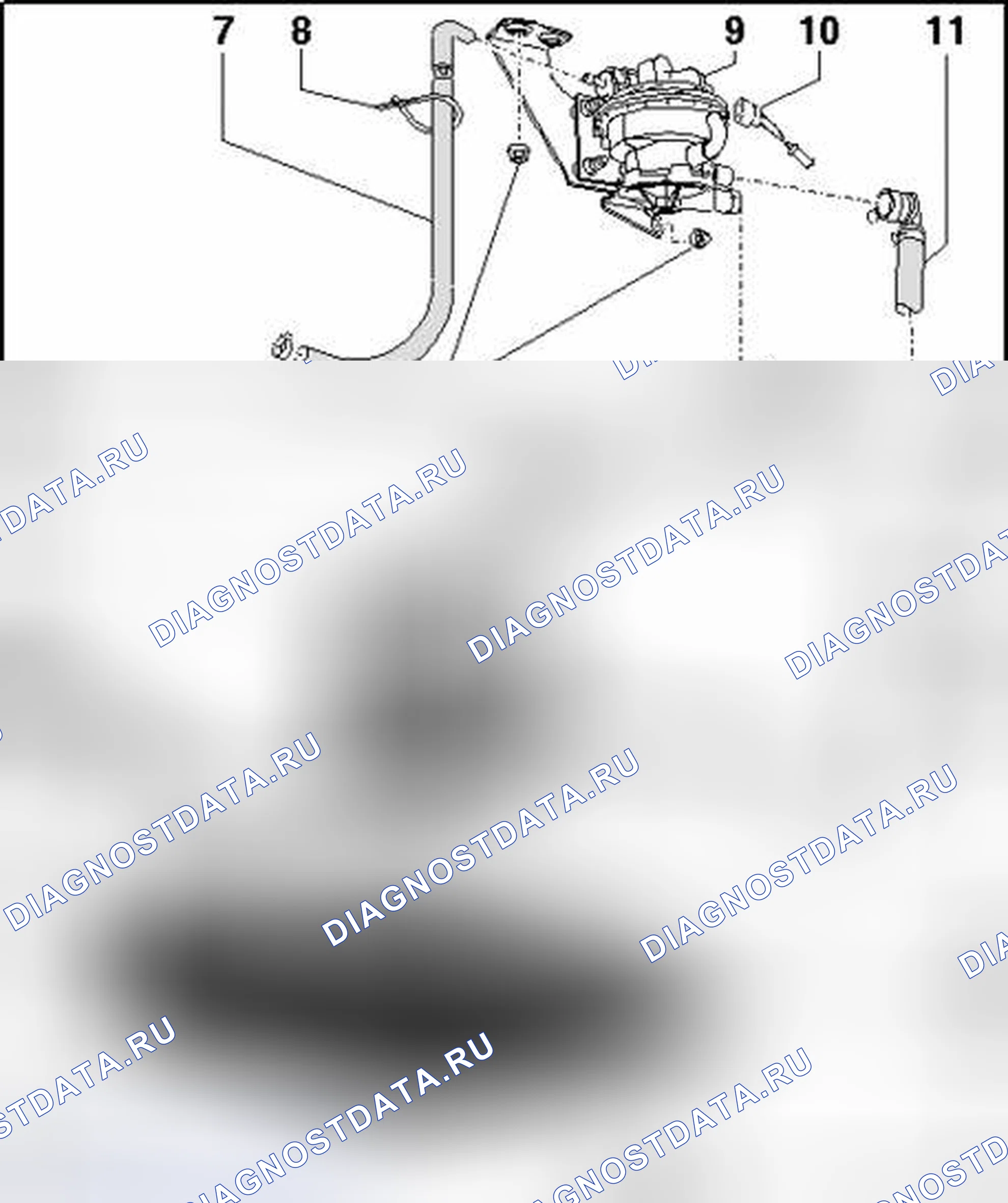 Рис. 282: Система обнаружения утечек/канистр EVAP, 8-цил. Двигатель FSI (Audi RS4), обзор компонентов. Audi S4 B6