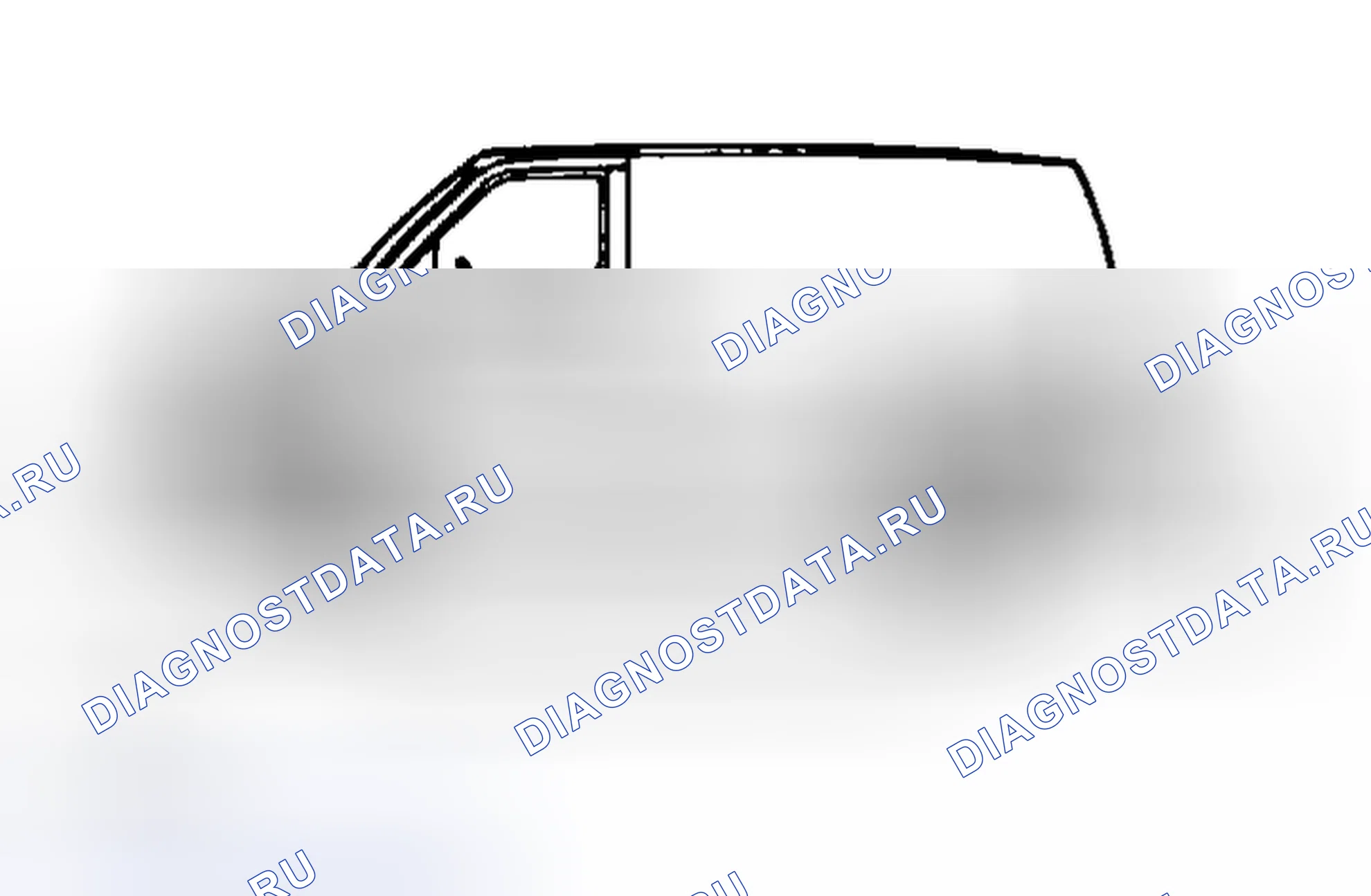 Рис. 1: Точки измерения высоты езды Astro и Safari. Chevrolet Suburban C10 