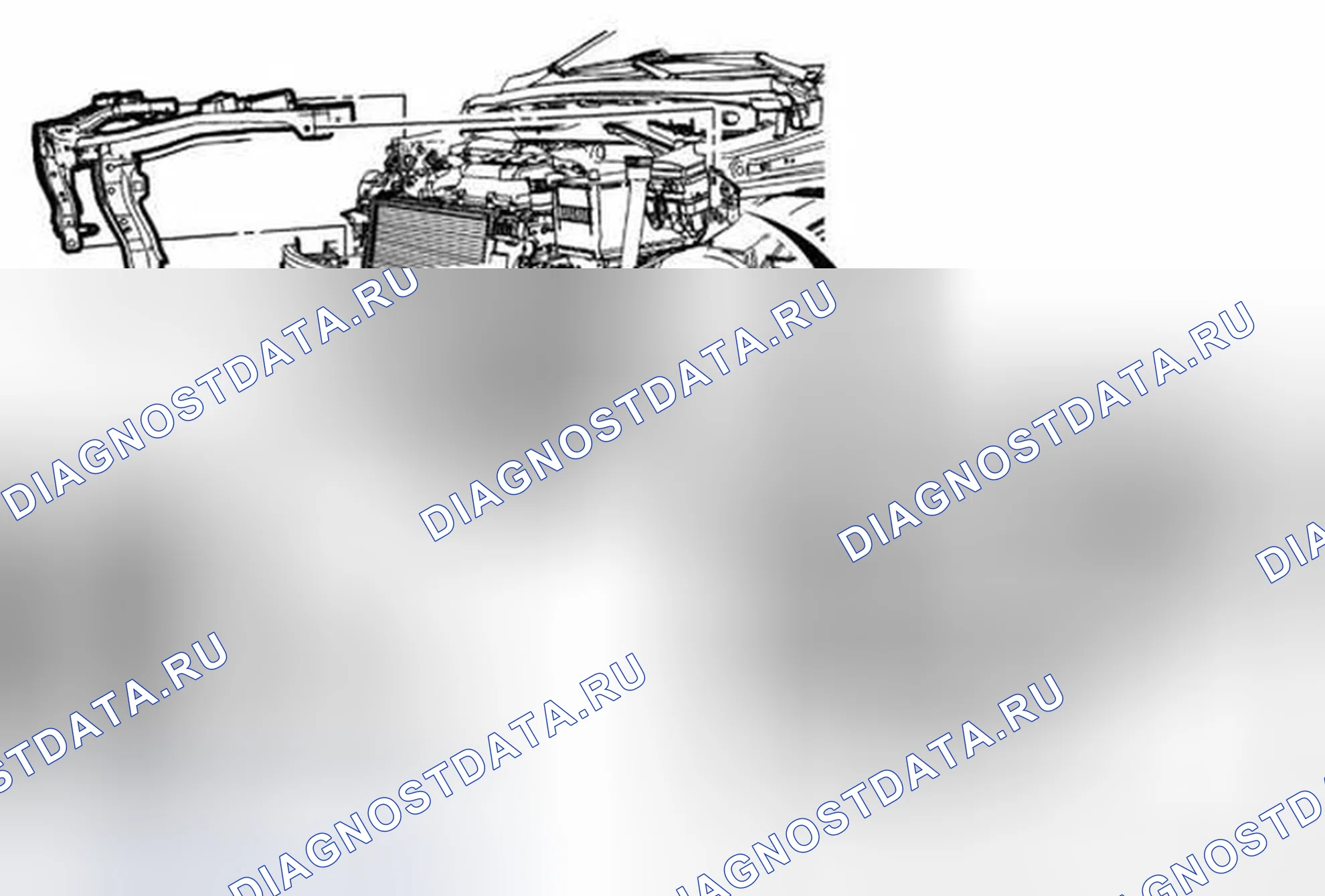 Рис. 23: Замена верхней поперечины переднего конца. Chevrolet Sonic I