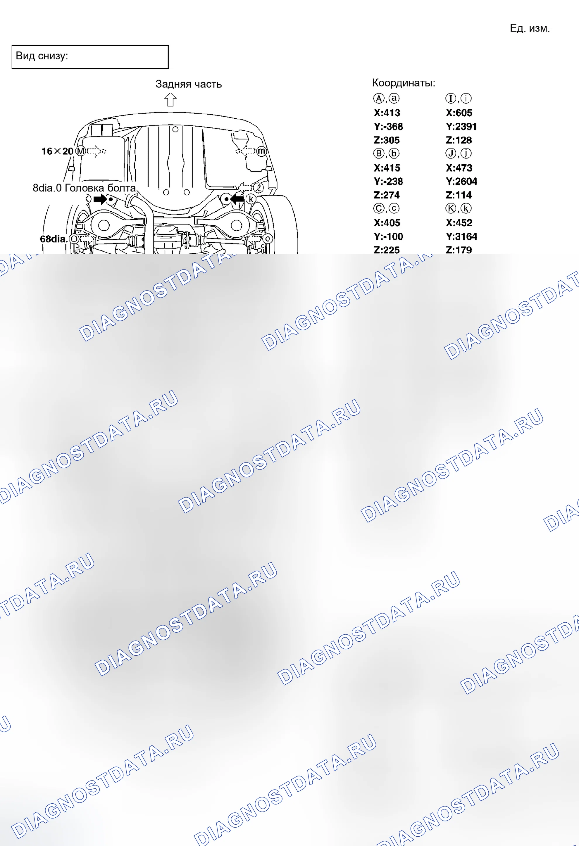 Рис. 207: Точки измерения. Infiniti G35 III