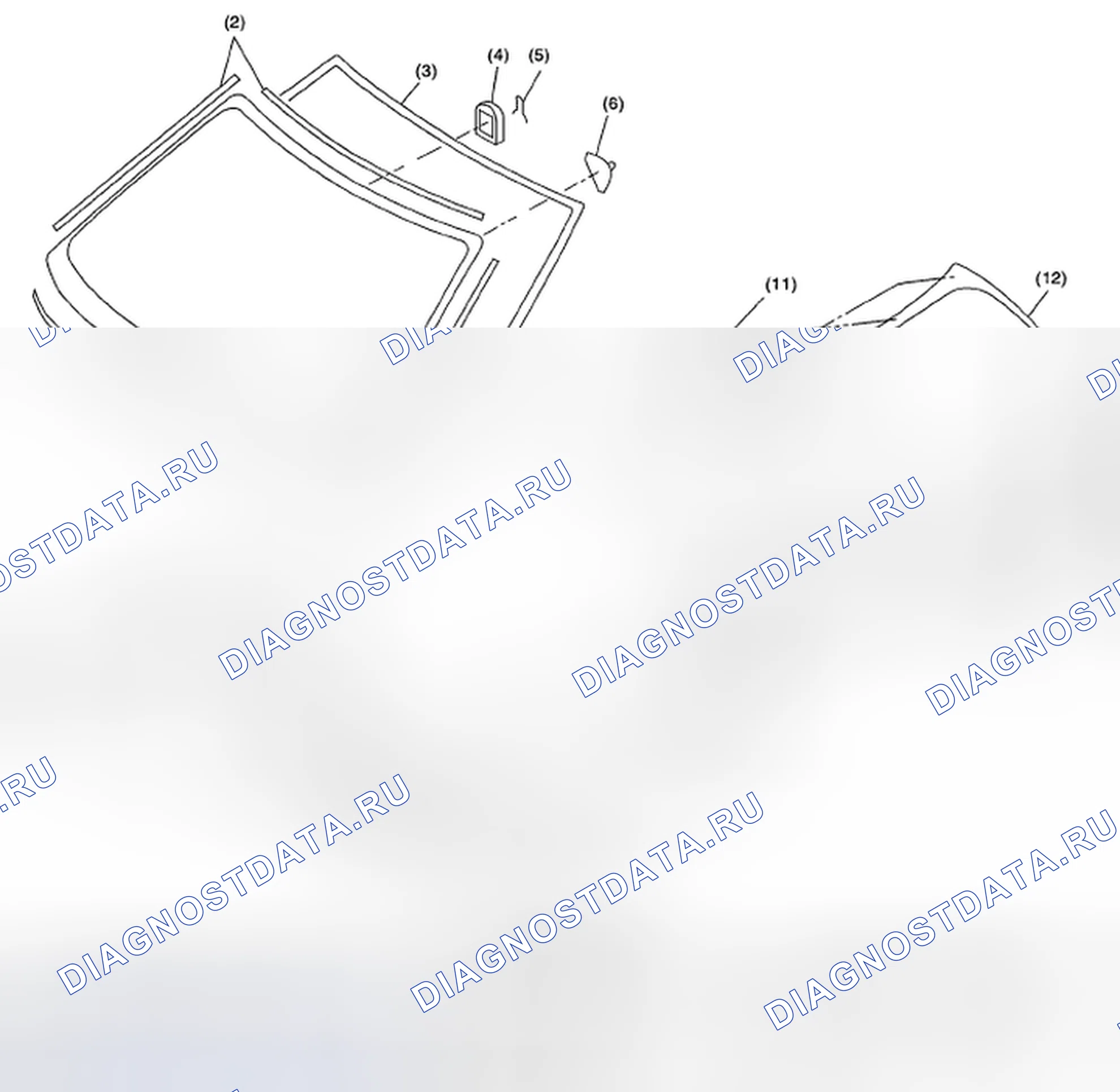 Рис. 7: НЕПОДВИЖНОЕ СТЕКЛО (МОДЕЛЬ ВАГОНА). Subaru Impreza WRX GH