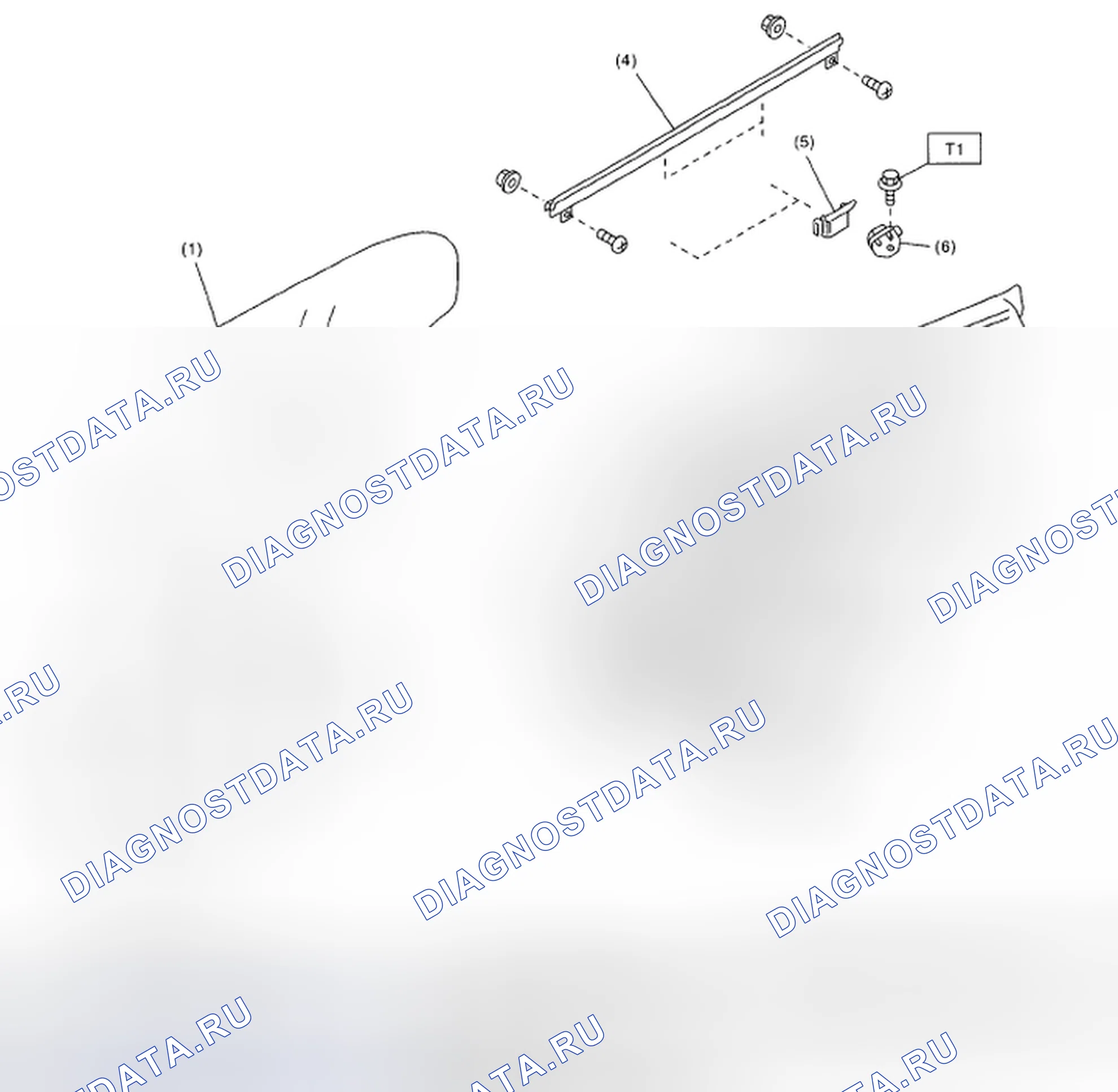 Рис. 4: Идентификация компонента стекла задней двери. Subaru Impreza WRX GD/GG рестайлинг 2