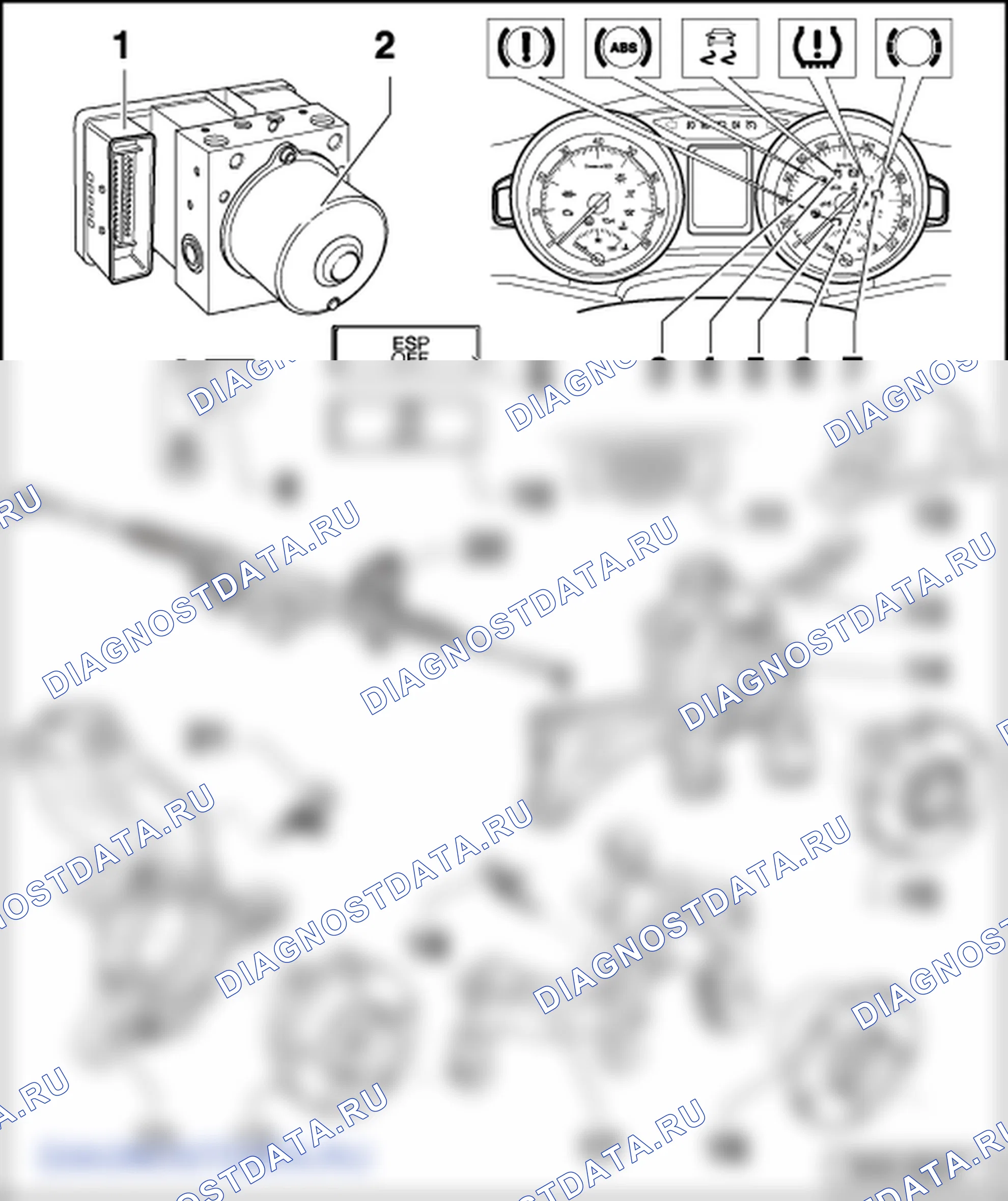 Электрические, электронные детали и Расположение ABS Mark 60/ ABS Mark 60 ЕС (PYA) (ABS/EDS/ASR/ESP). Skoda Superb Ii