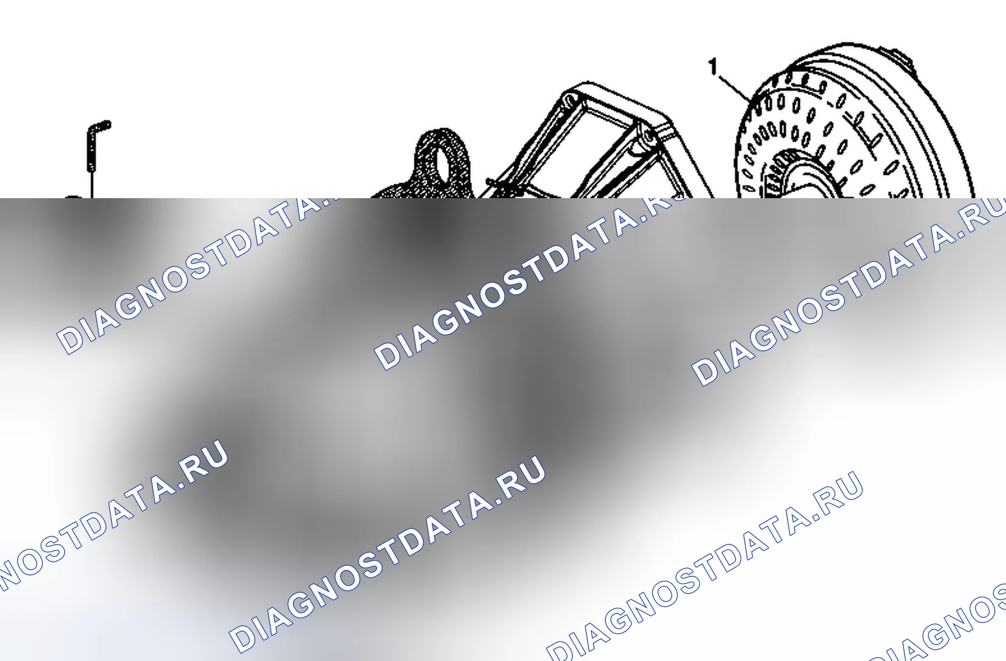 Рис. 141: Демонтаж гидротрансформатора и установка фиксирующего приспособления (6L50). Chevrolet Camaro V