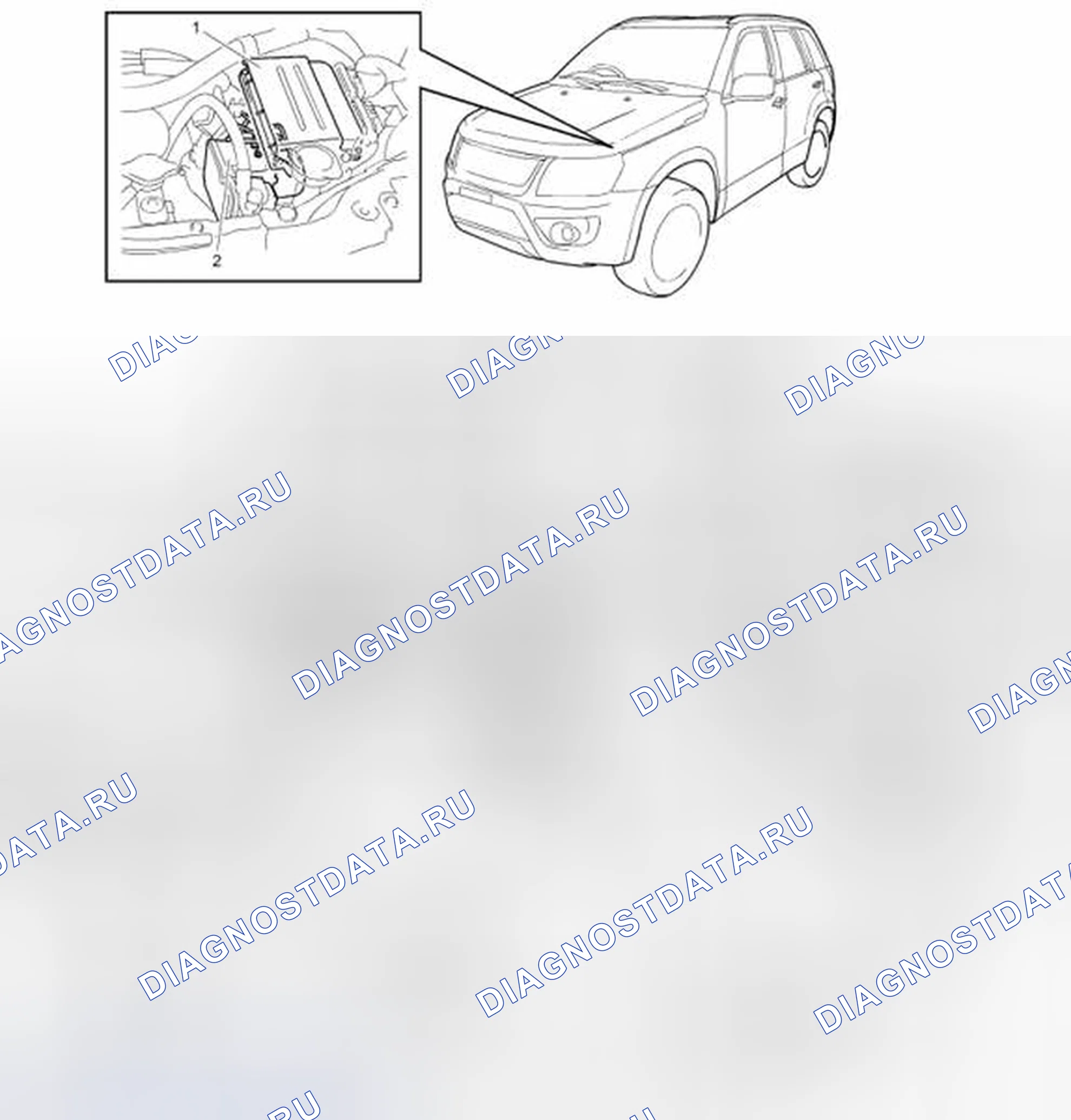 Рис. 13: Расположение компонентов системы связи CAN. Suzuki Grand Vitara II рестайлинг 2