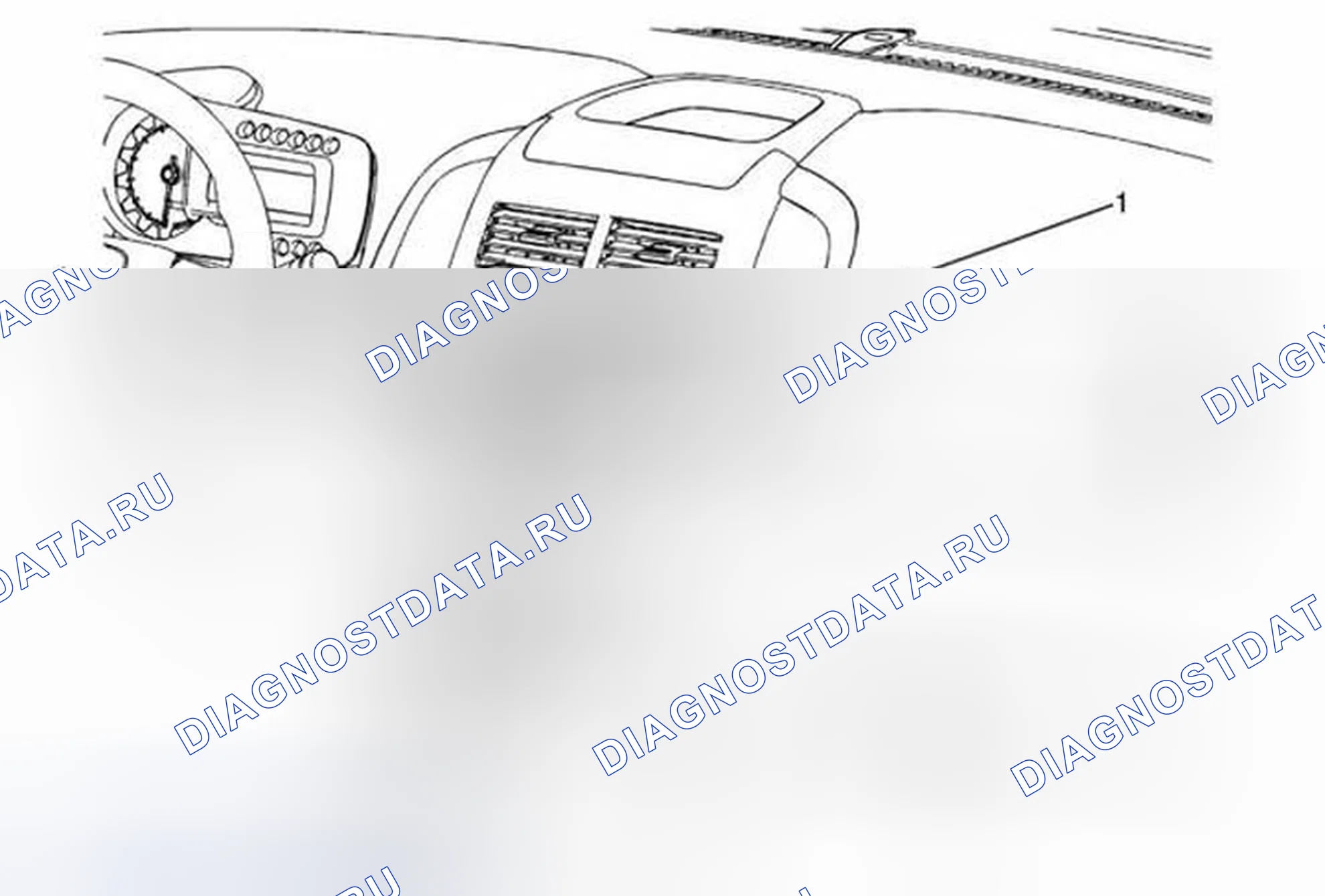 Рис. 57: Замена центральной обрезной панели приборной панели. Chevrolet Sonic I