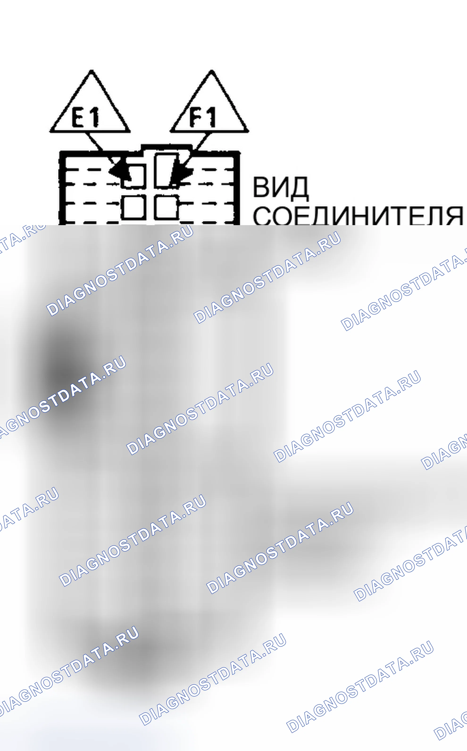 Рис. 62: Идентификатор разъема E-F терминала блок управления силовым агрегатом (PCM) (блок управления силовым агрегатом) - синий (3 из 4) (серия 5.7L " G " с 4L80-E A / T). GMC Yukon I