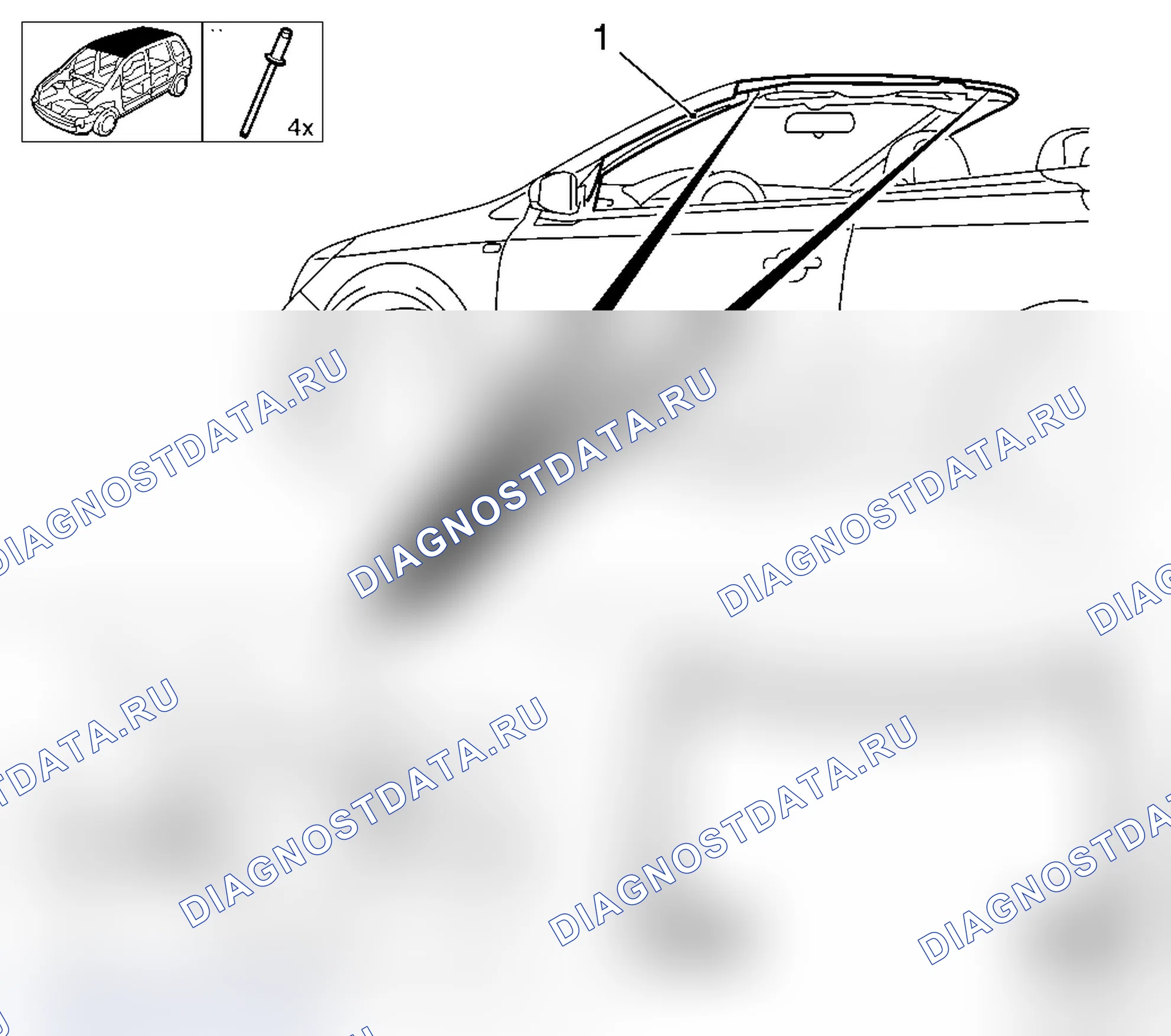 Замена уплотнения рамы крыши впереди - L67. Opel Astra H