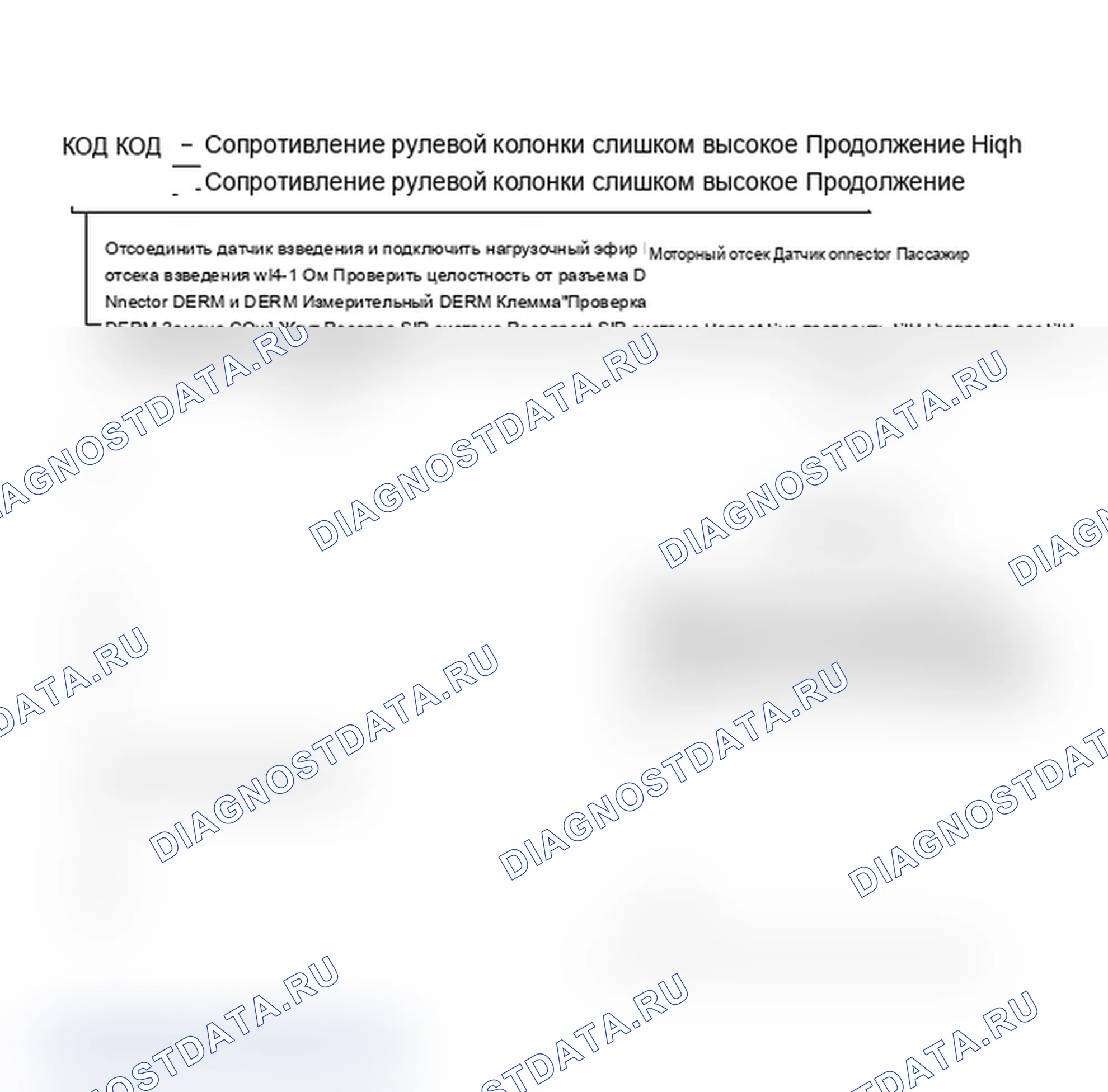 Рис. 25: КОД 21 - Слишком высокое сопротивление рулевой колонки Продолжение. Isuzu Impulse II