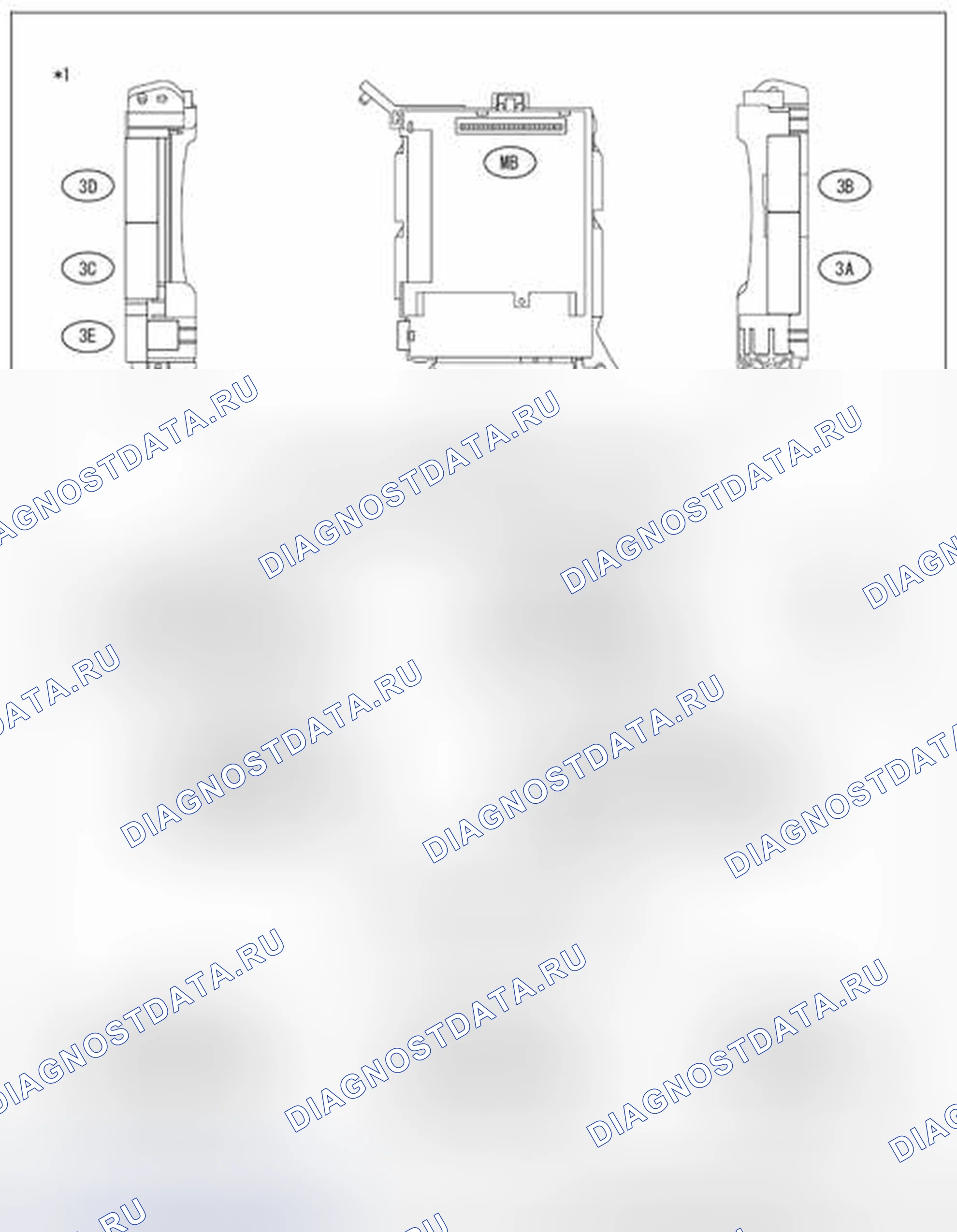 Рис. 30: Расположение терминалов ЕСМ. Subaru BRZ ZC