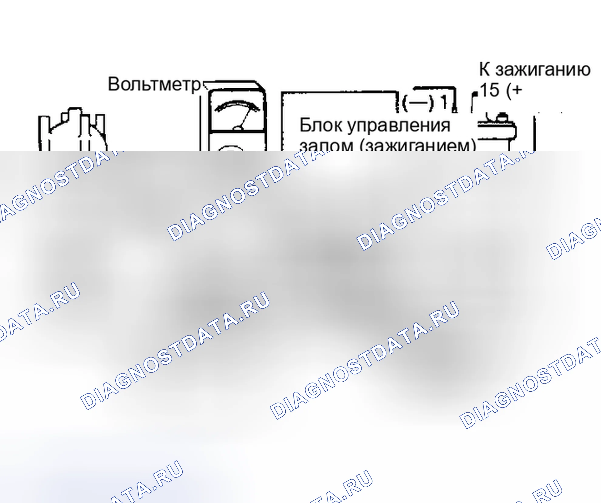 Рис. 6: Подключения вольтметра для проверки генератора Холла. Volkswagen Jetta I