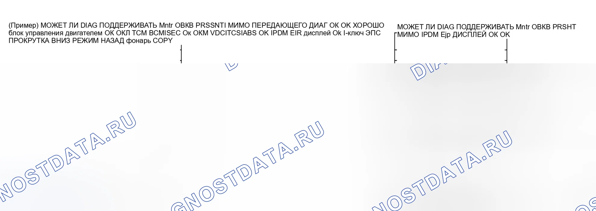 Рис. 23: ОПИСАНИЕ ЭКРАНА УПРАВЛЕНИЯ ПЕРЕДНИМ ВОЗДУХОВОДОМ " CAN DIAG SUPPORT Mntr ". Honda S2000 I