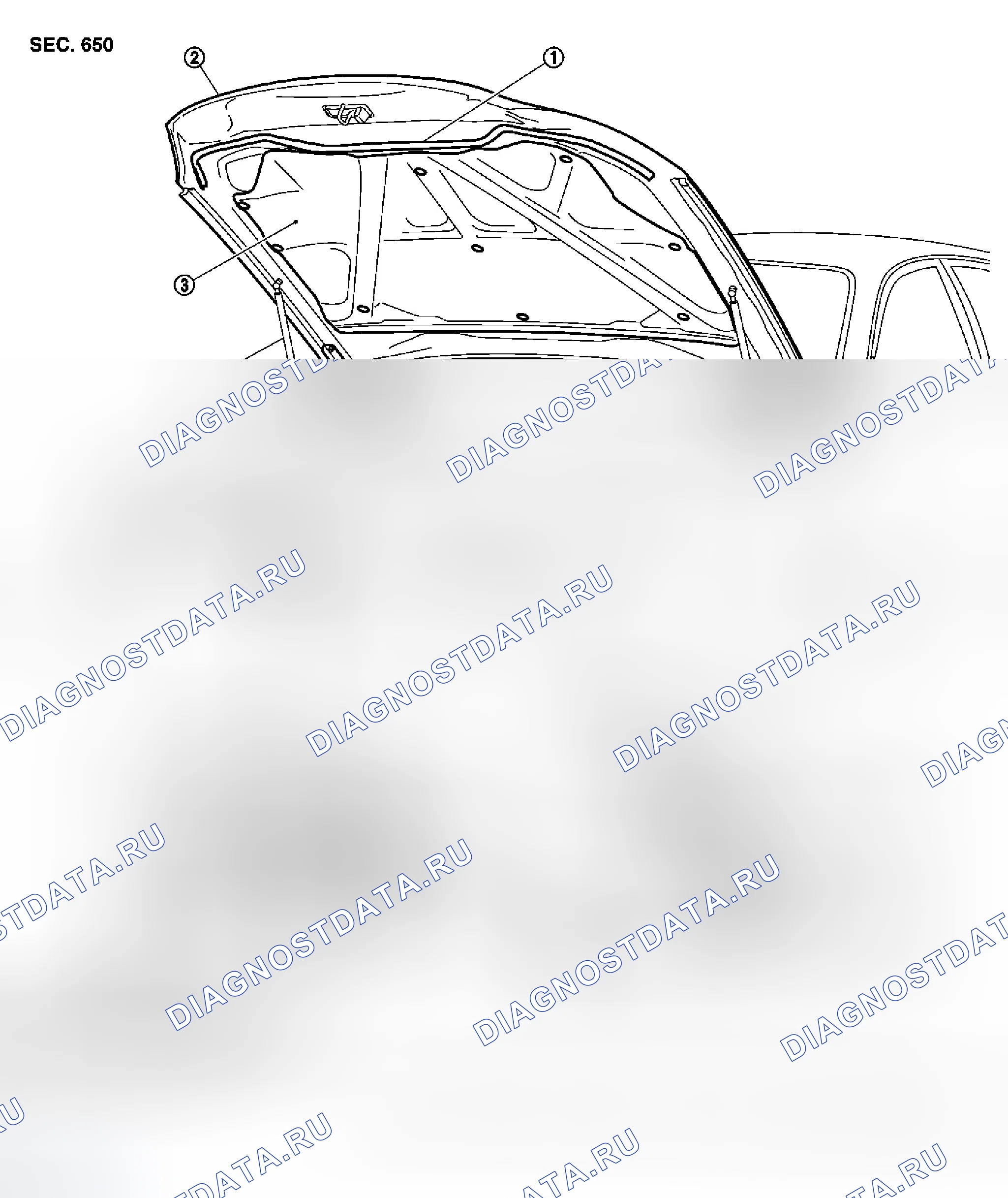 Рис. 3: Демонтаж и монтаж вытяжного колпака в сборе. Infiniti Q45 III