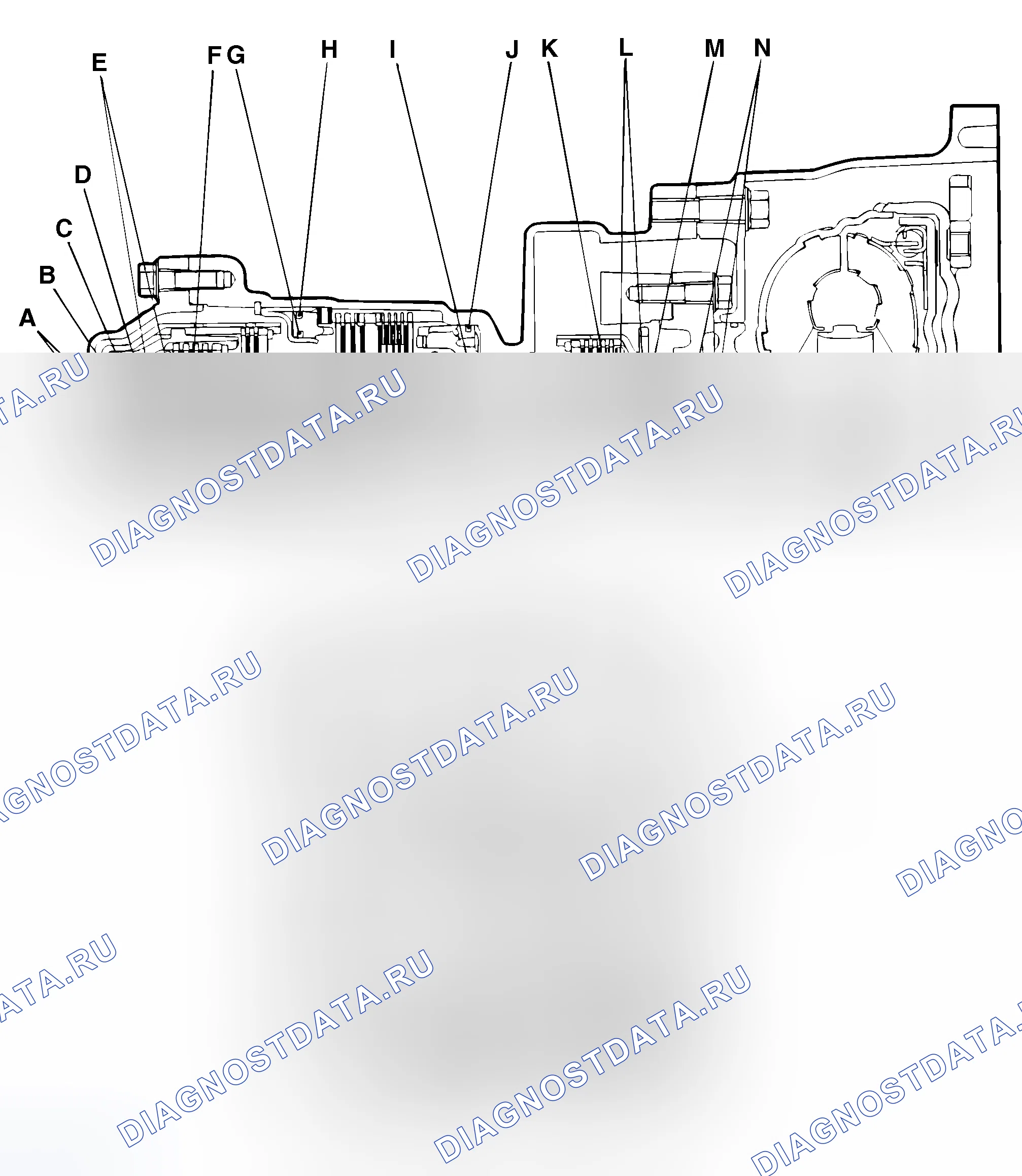 Рис. 4: СХЕМА МАСЛЯНОГО УПЛОТНЕНИЯ. Mitsubishi Endeavor I