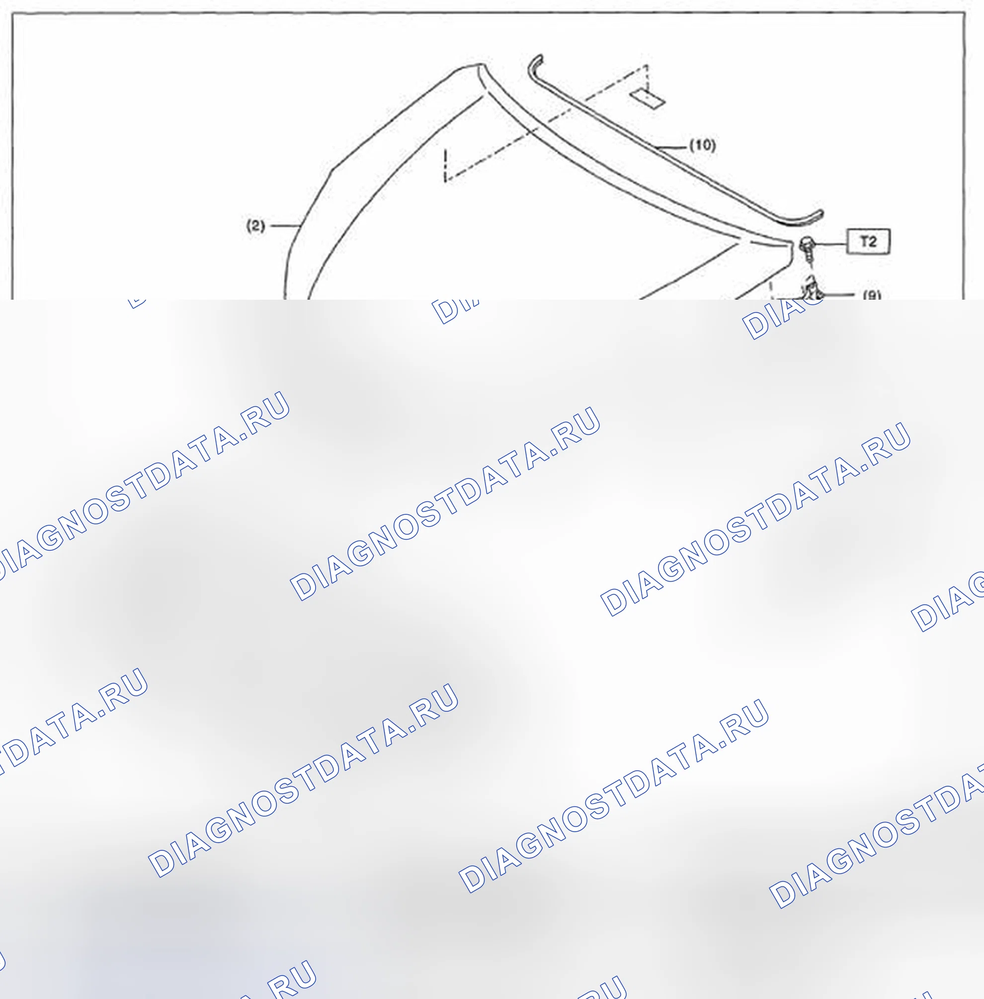 Рис. 1: ПЕРЕДНИЙ КАПОТ. Subaru Legacy BM/BR