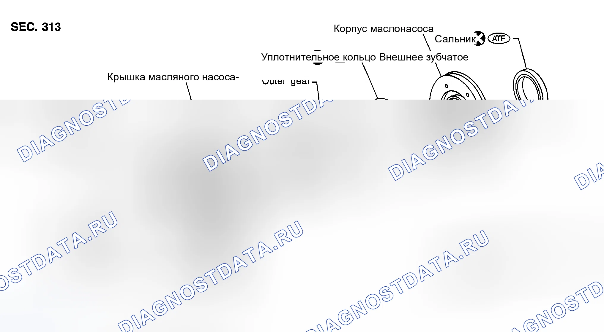 Рис. 1304: КОМПОНЕНТЫ. Nissan Sentra B15