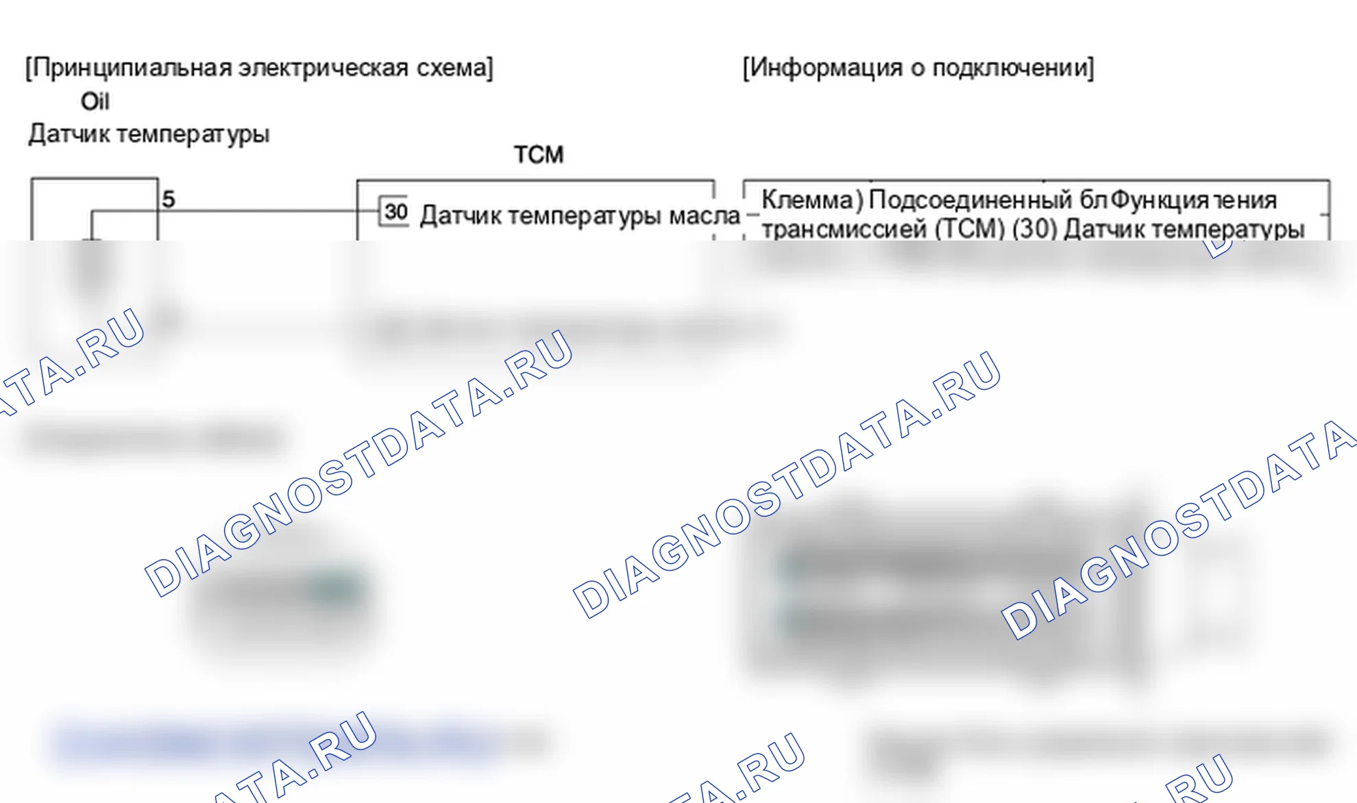 Фрагмент электросхемы: Датчик температуры масла трансмиссия. Hyundai i20 GB