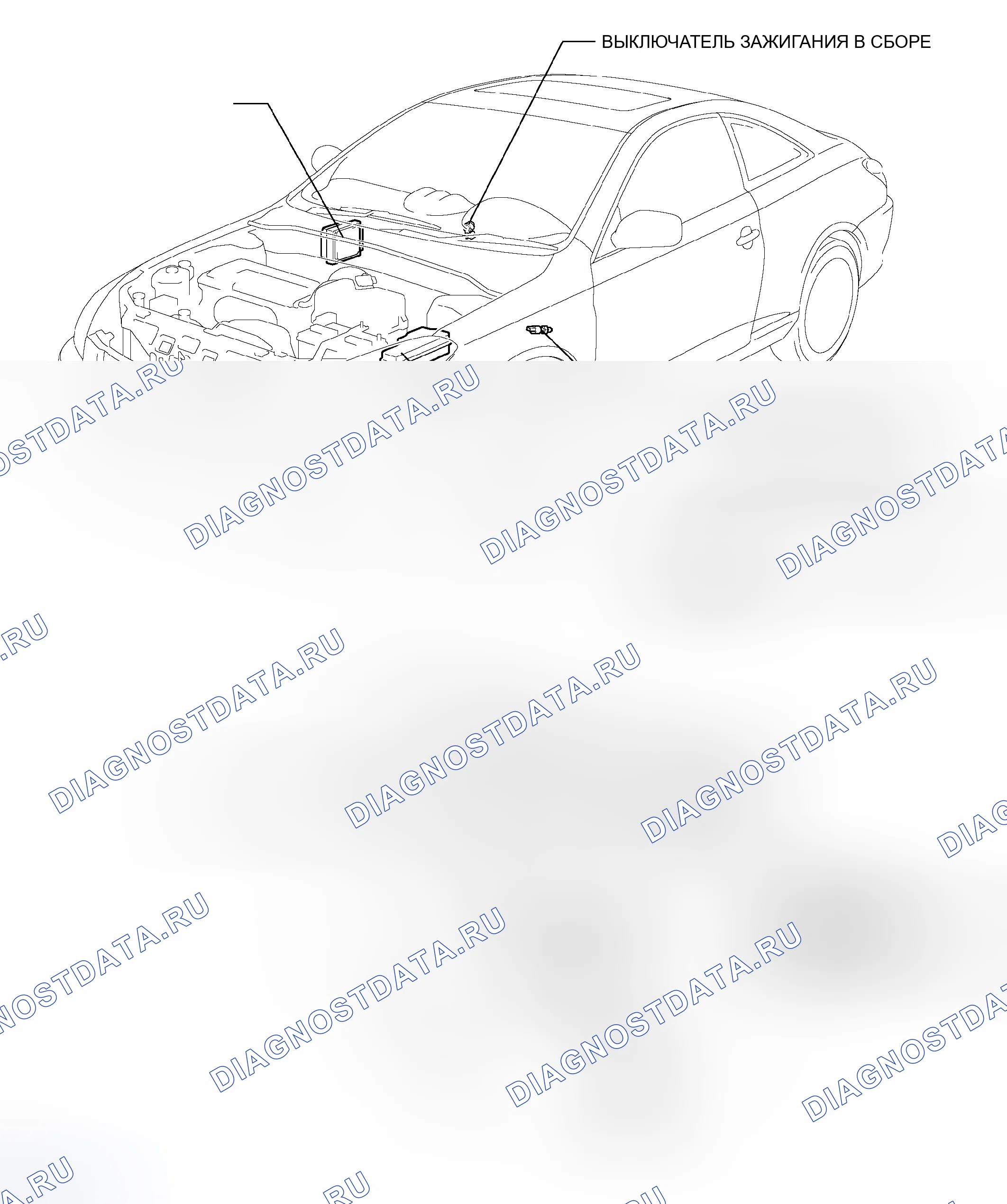 Рис. 1: РАСПОЛОЖЕНИЕ ДЕТАЛЕЙ. Toyota Camry Solara II