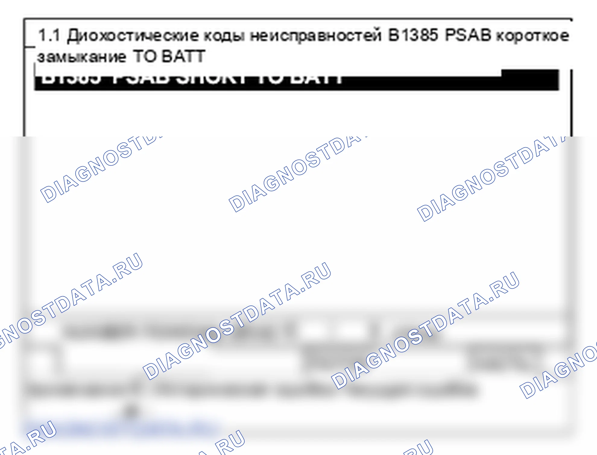 B1385: Боковая подушка безопасности спереди - короткое замыкание цепи сопротивления пассажира на батарею. Hyundai Santa Fe CM