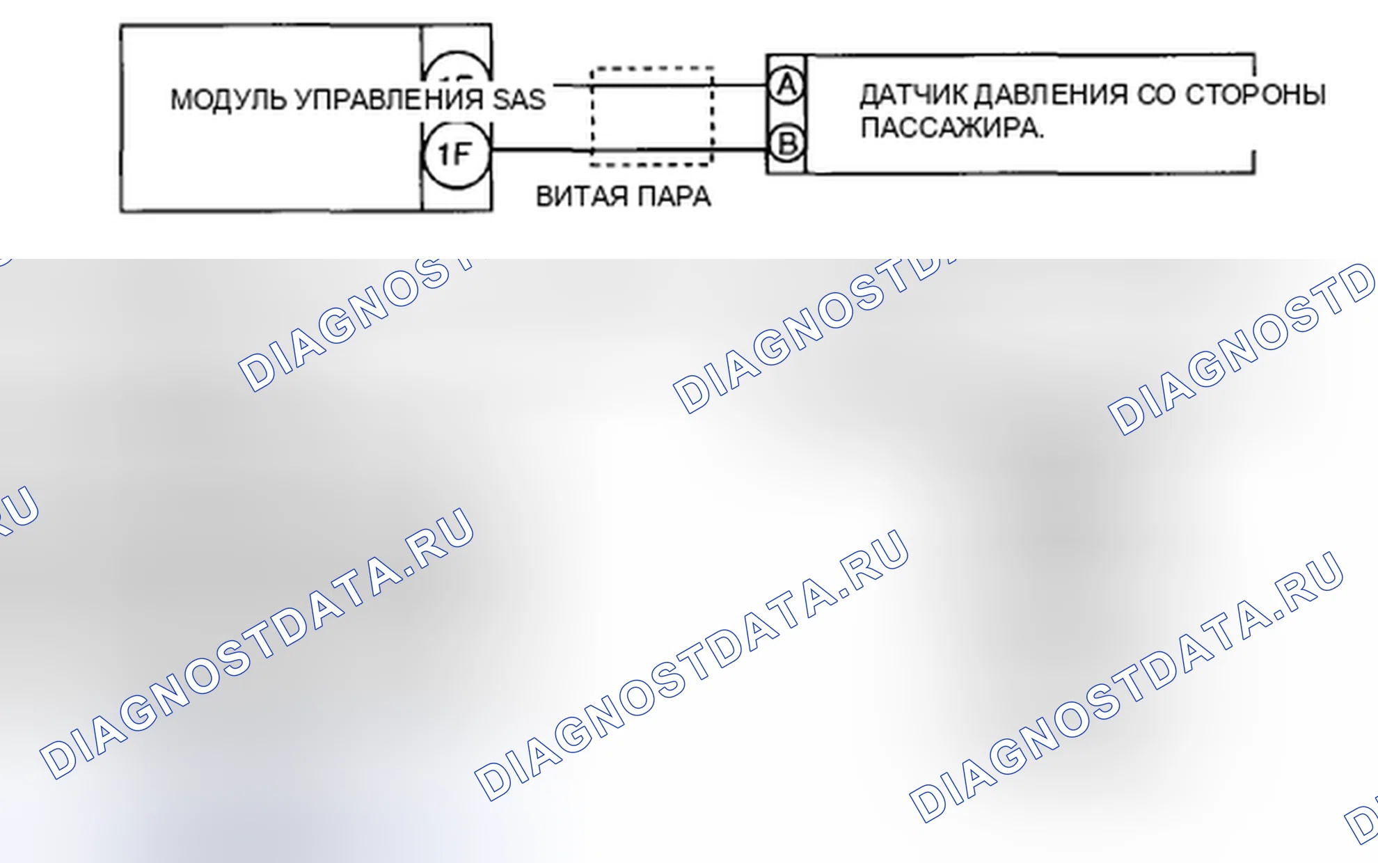 Рис. 51: ДАТЧИК ДАВЛЕНИЯ СО СТОРОНЫ ПАССАЖИРА расшифровка кода ошибки B1227:11 / B1227:13 / xтагx2 / xthagx3 B1227:87 B1227:96. Mazda CX-5 I