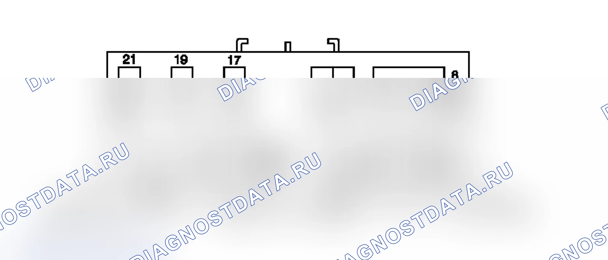 Рис. 112: Блок предохранителей - сзади (PRP) - вид снизу. Chevrolet Chevy Express G1500 