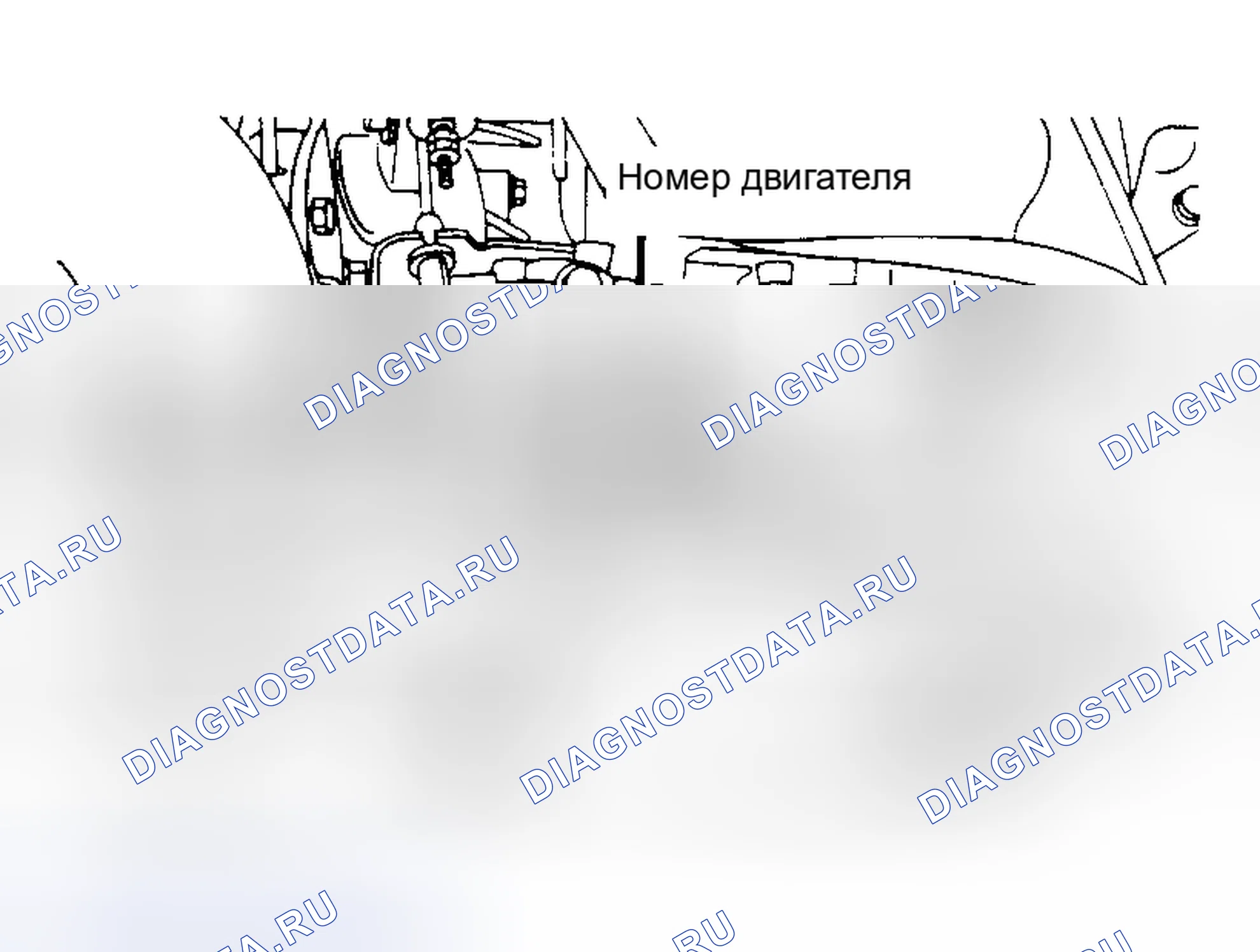 Рис. 1: РАСПОЛОЖЕНИЕ КОДА ДВИГАТЕЛЯ. Subaru Legacy BD/BG/BK