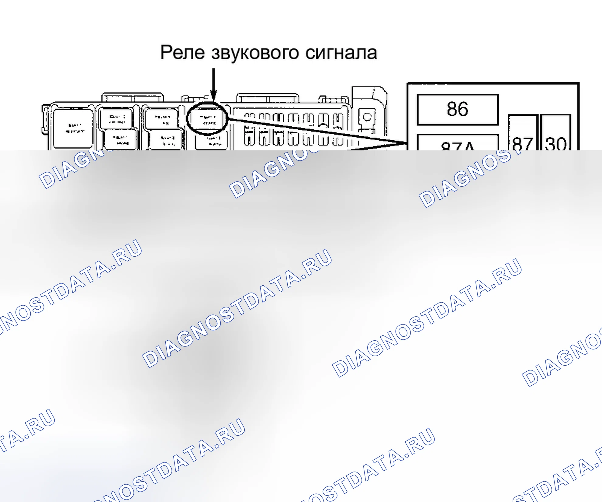 Рис. 52: Идентификация релейных выводов. Jeep Grand Cherokee ZJ рестайлинг