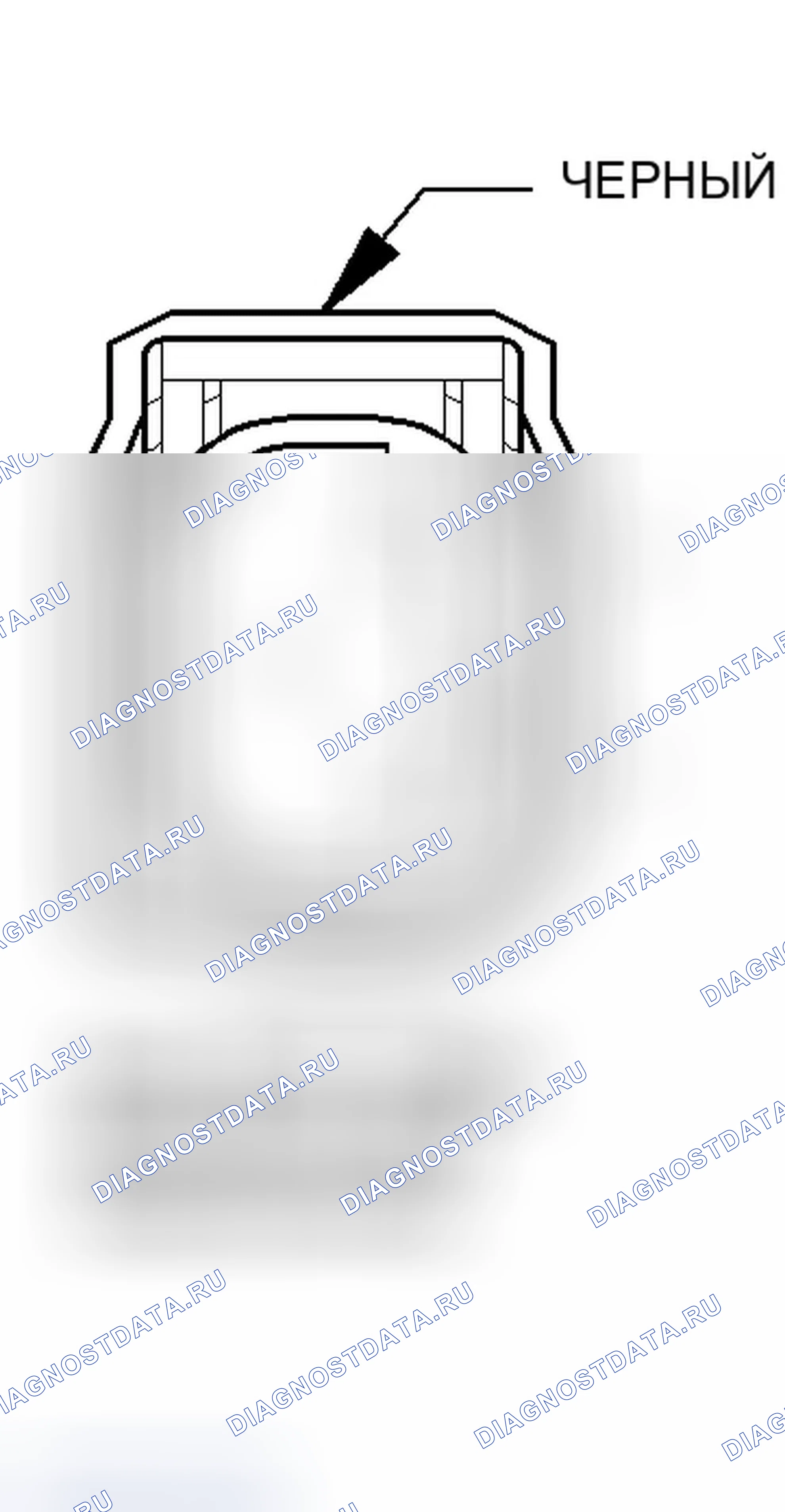 Рис. 141: Разъем Park ассистент датчик 8 (Parktronics) Вид с торца. Dodge Magnum I