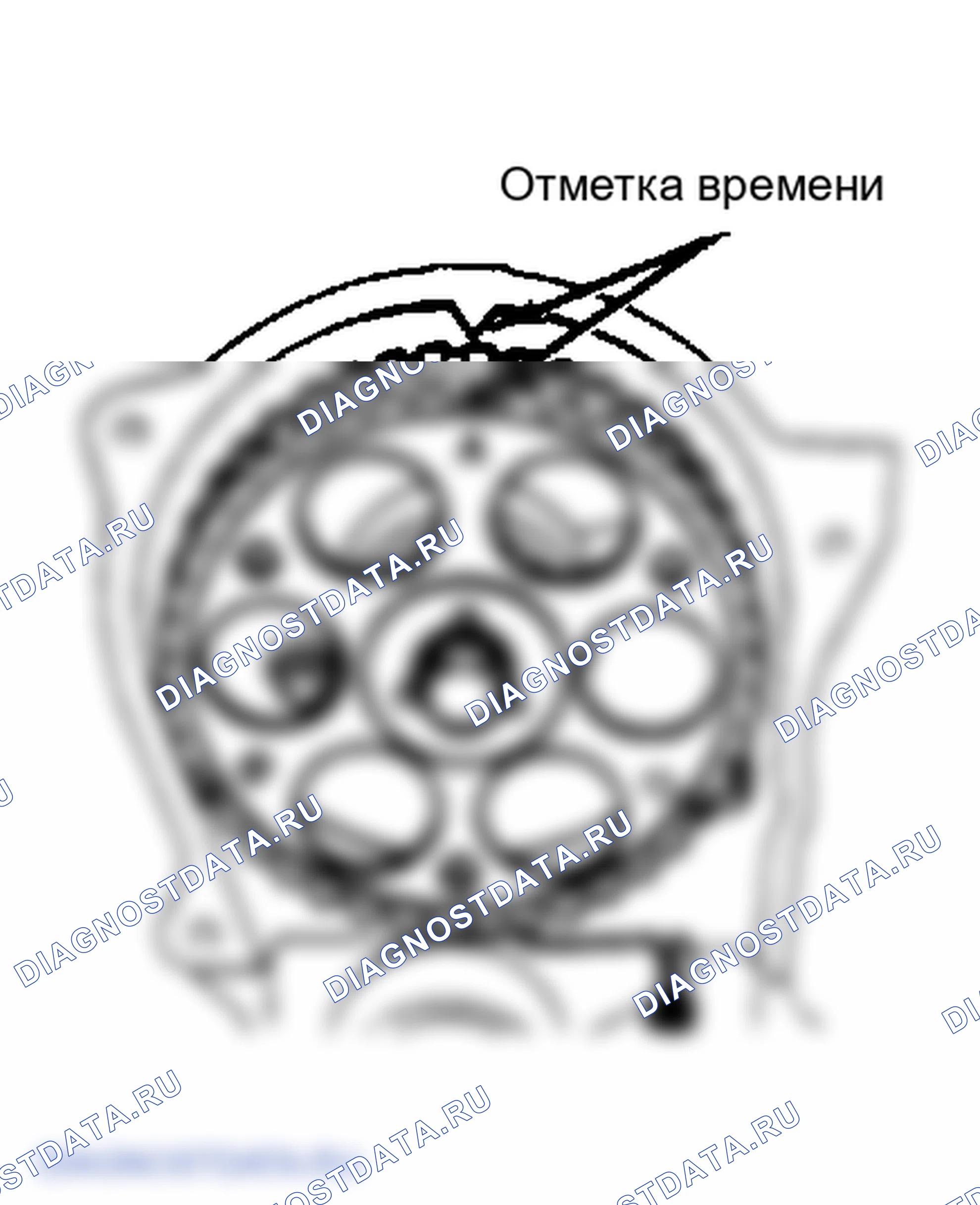 Рис. 2: Центровка шестерен распределительного вала. Mazda 626 GC