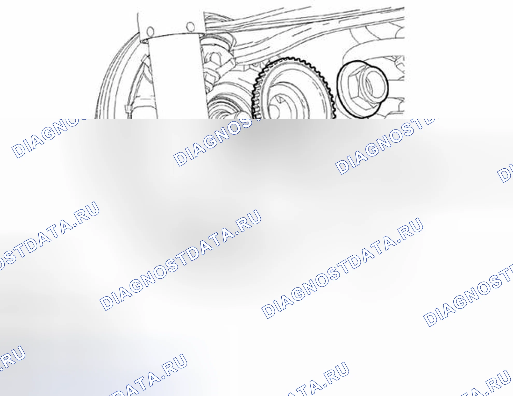 Рис. 28: Кольцо датчика скорости колеса - заднее. Mazda Tribute II