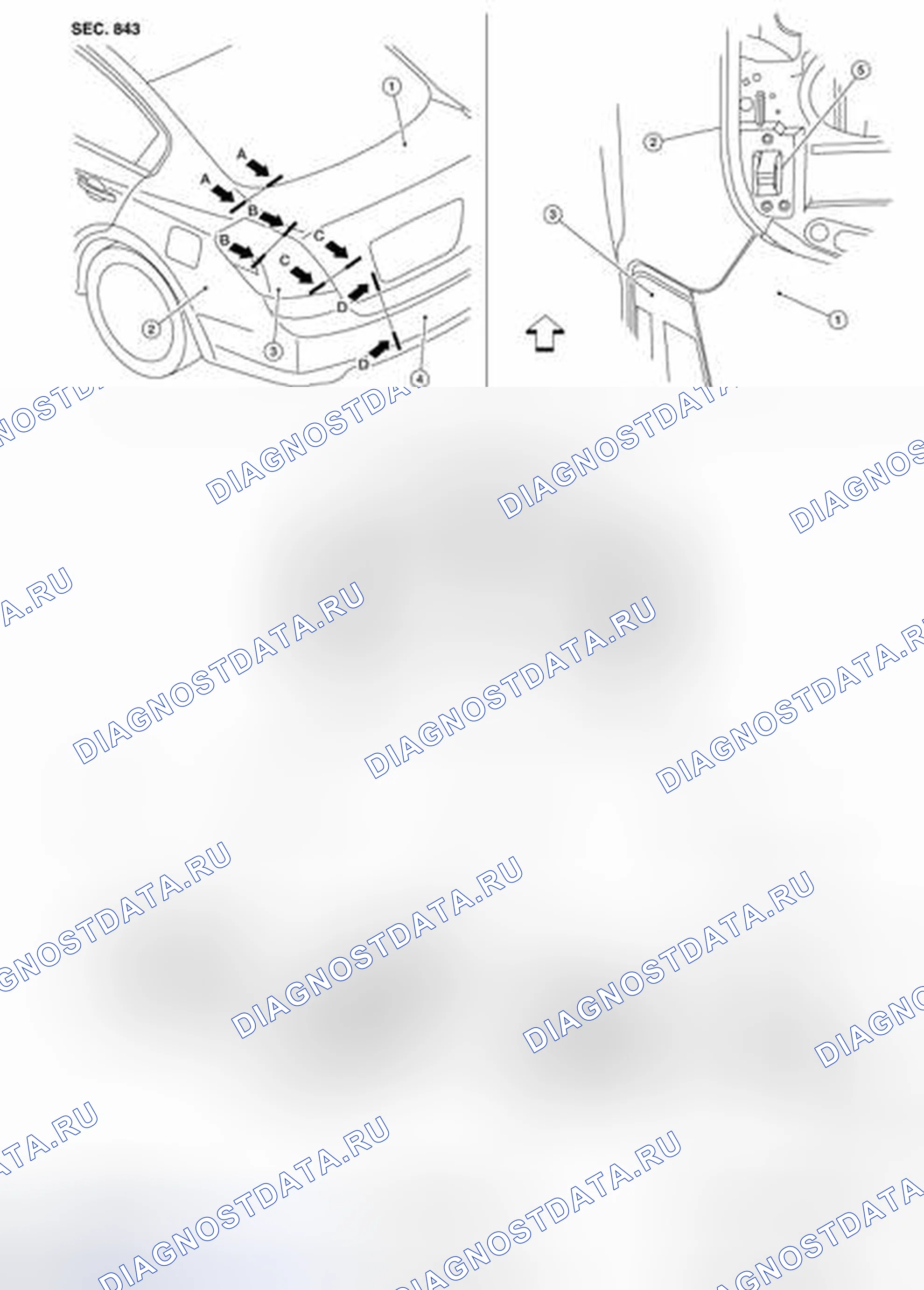 Рис. 936: УЗЕЛ КРЫШКИ БАГАЖНИКА: Регулировка. Nissan Altima L32 рестайлинг