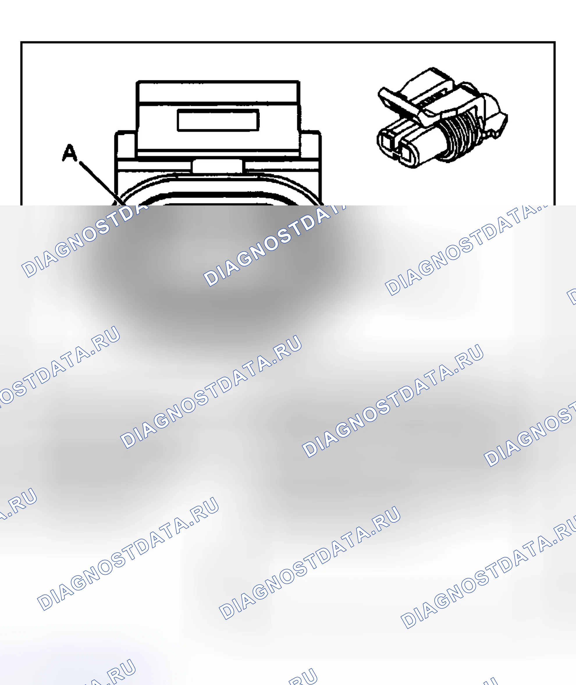 Рис. 39: Виды с торца стационарного разъема стеклоподъёмники. GMC Cab & Chassis Sierra 3500 GMT800 early