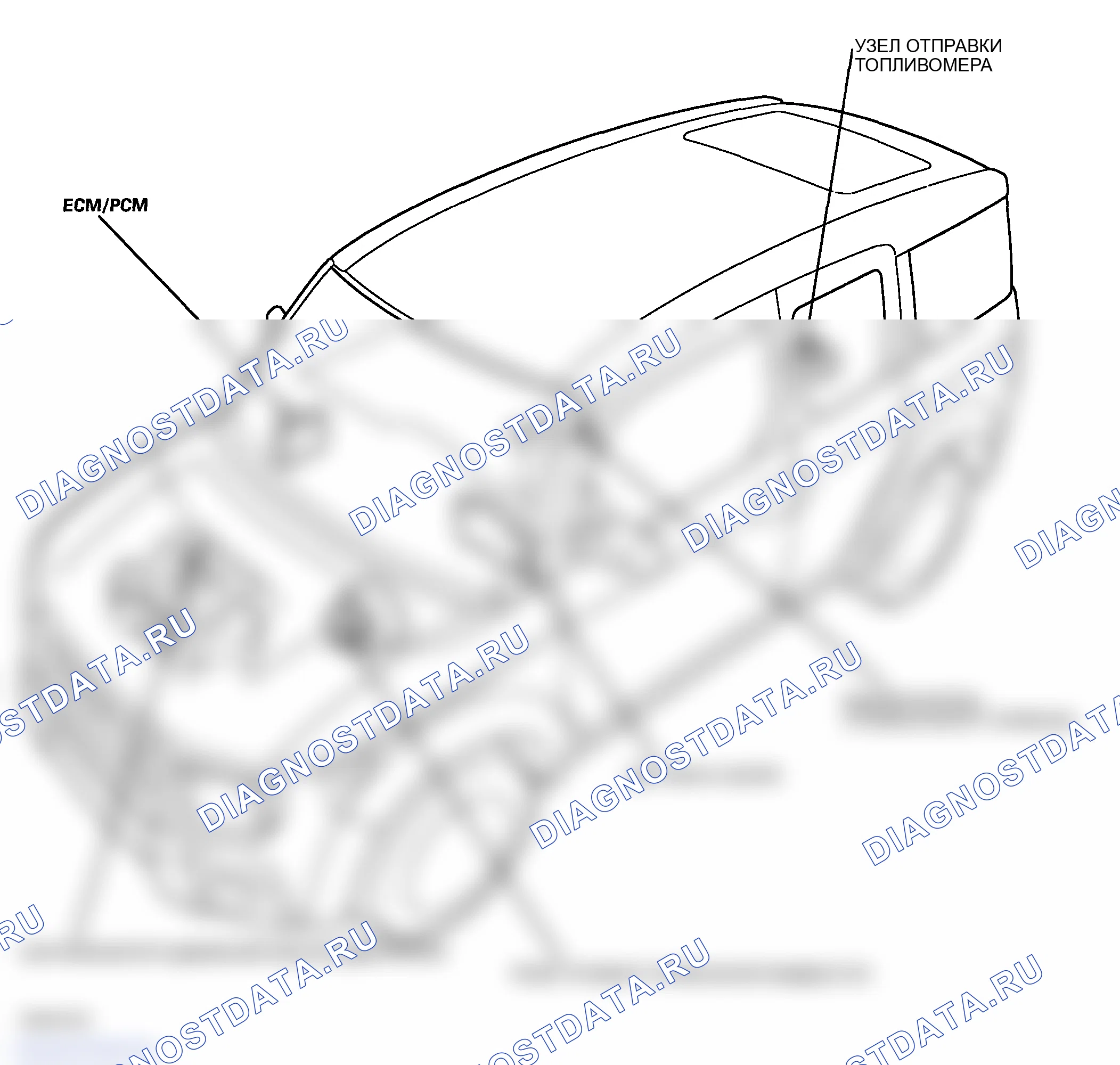 Рис. 74: Указатель расположения компонентов. Honda Element I