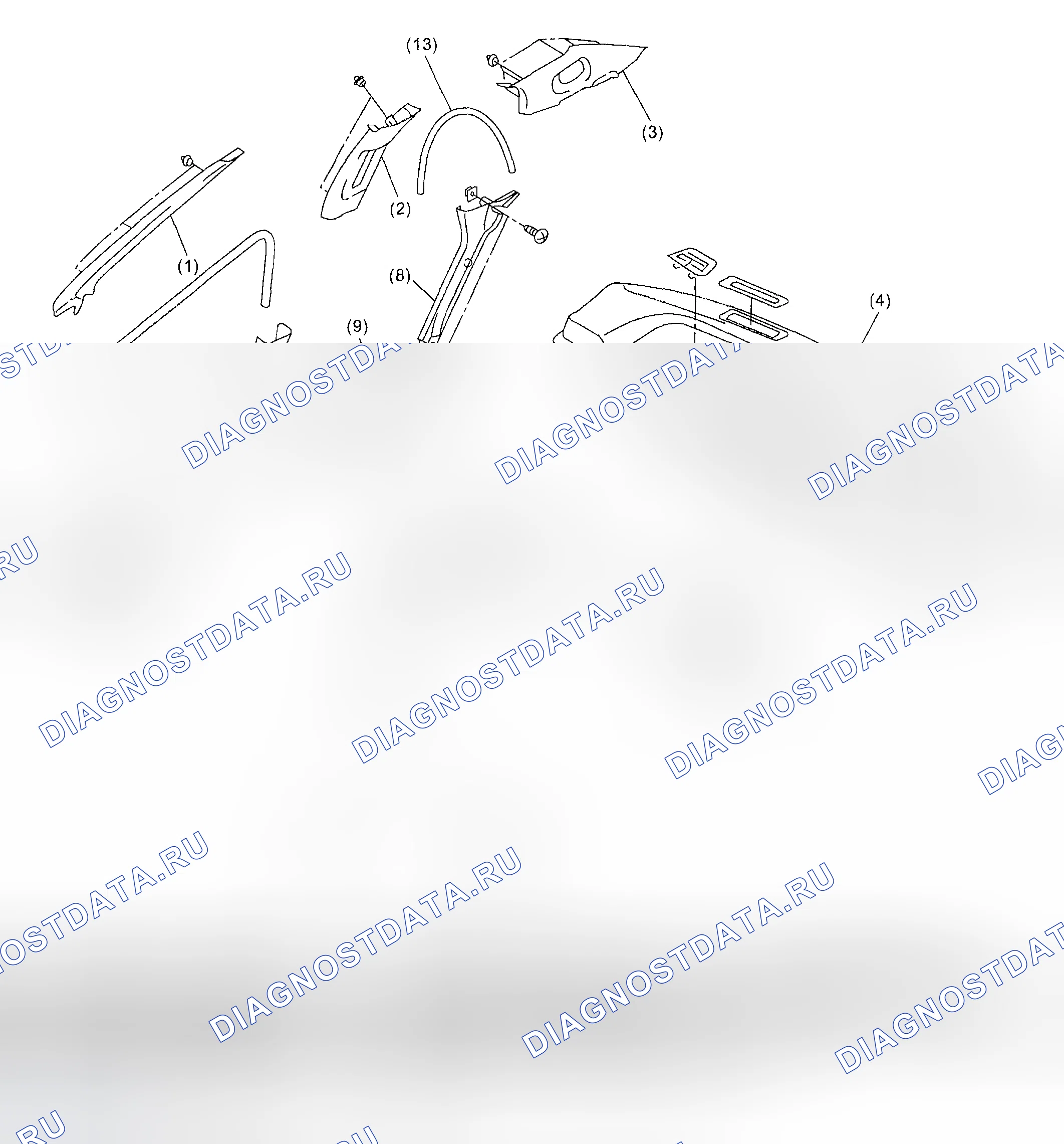 Рис. 15: ВНУТРЕННЯЯ ОТДЕЛКА (СЕДАН). Subaru Impreza WRX GD/GG рестайлинг