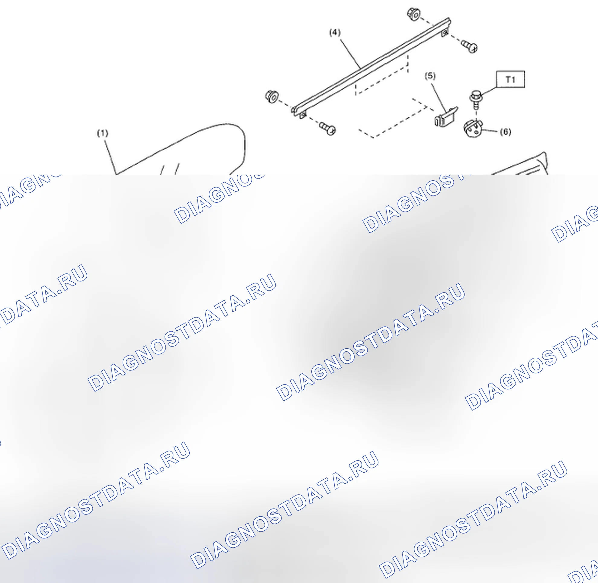 Рис. 4: Идентификация компонента стекла задней двери. Subaru Impreza GD/GC/GG рестайлинг 2